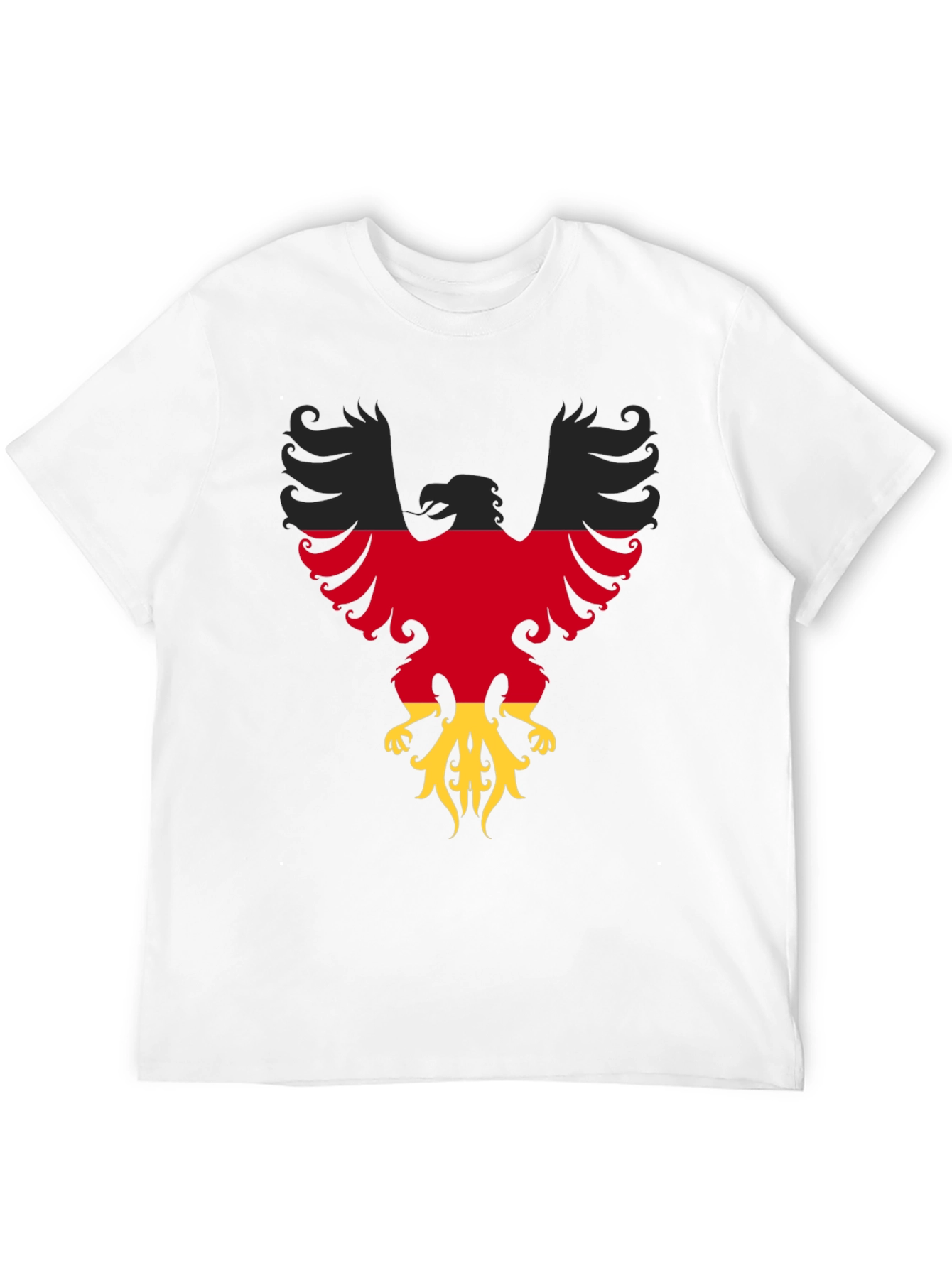 Black German Flag Eagle Graphic Tee - Black Cotton T-Shirt view 12
