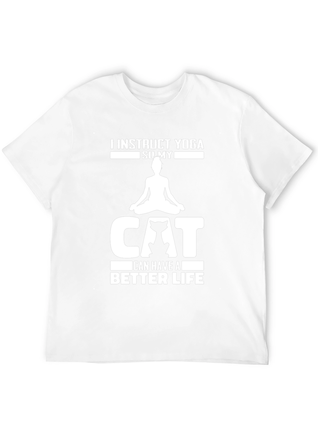Black Yoga Instructor Cat Lover Graphic Tee view 12