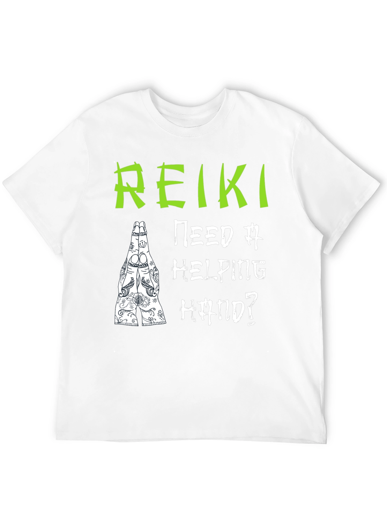 Reiki Helping Hand Black T-Shirt - Spiritual Design - 12
