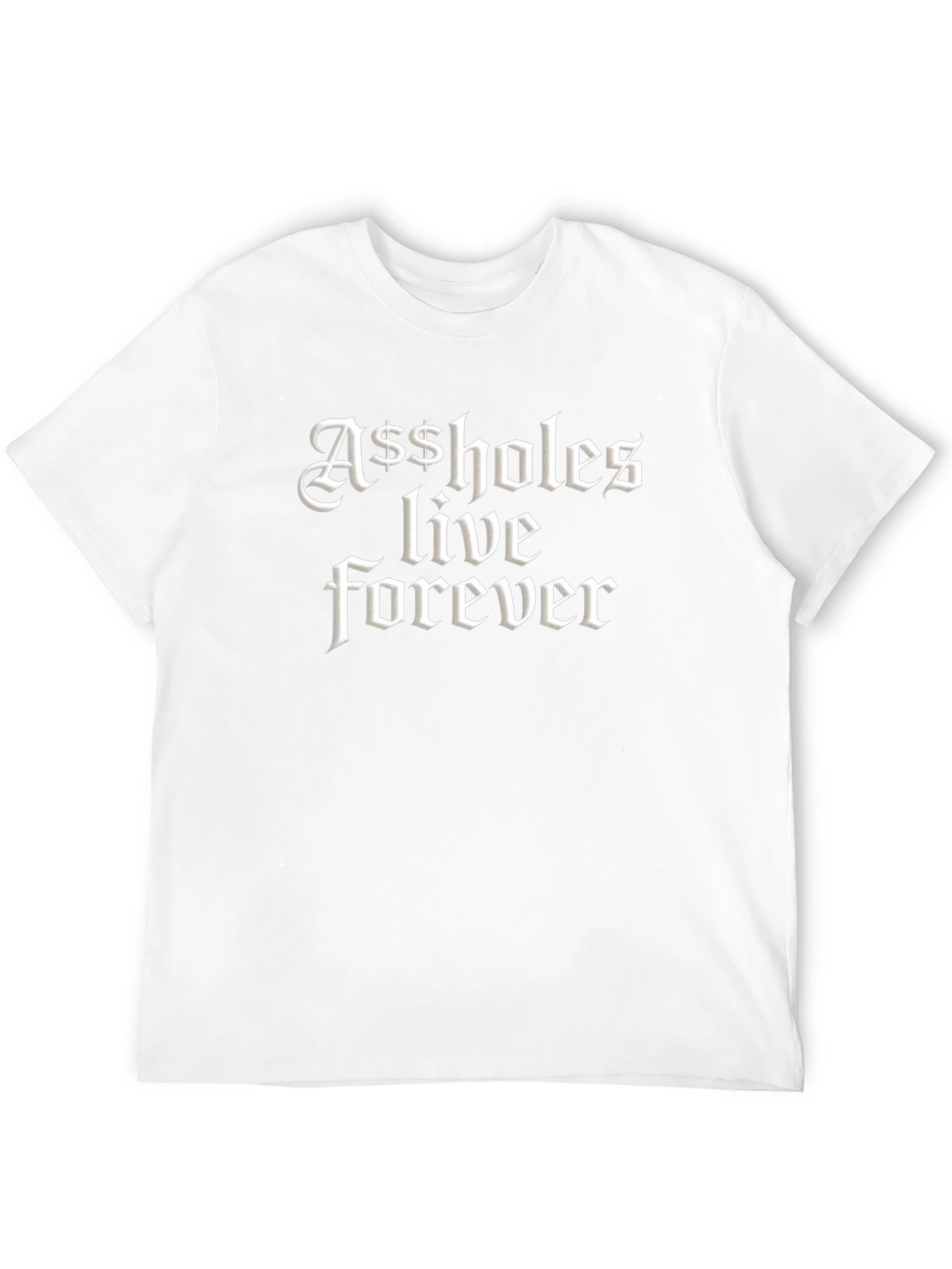 Black Edgy Black T-Shirt - "Assholes Live Forever" Graphic Tee view 12