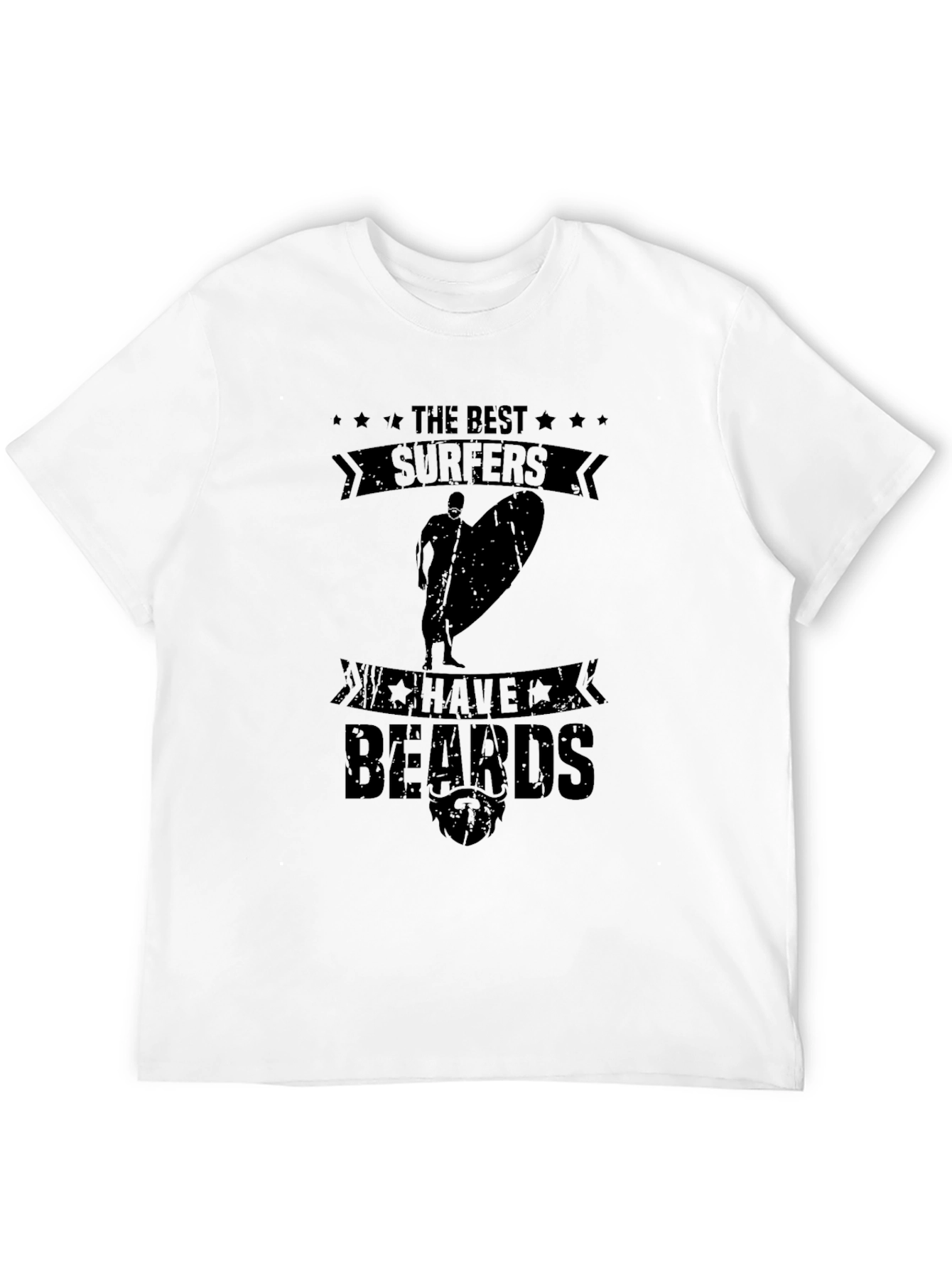Black The Best Surfers Have Beards Graphic Tee view 12