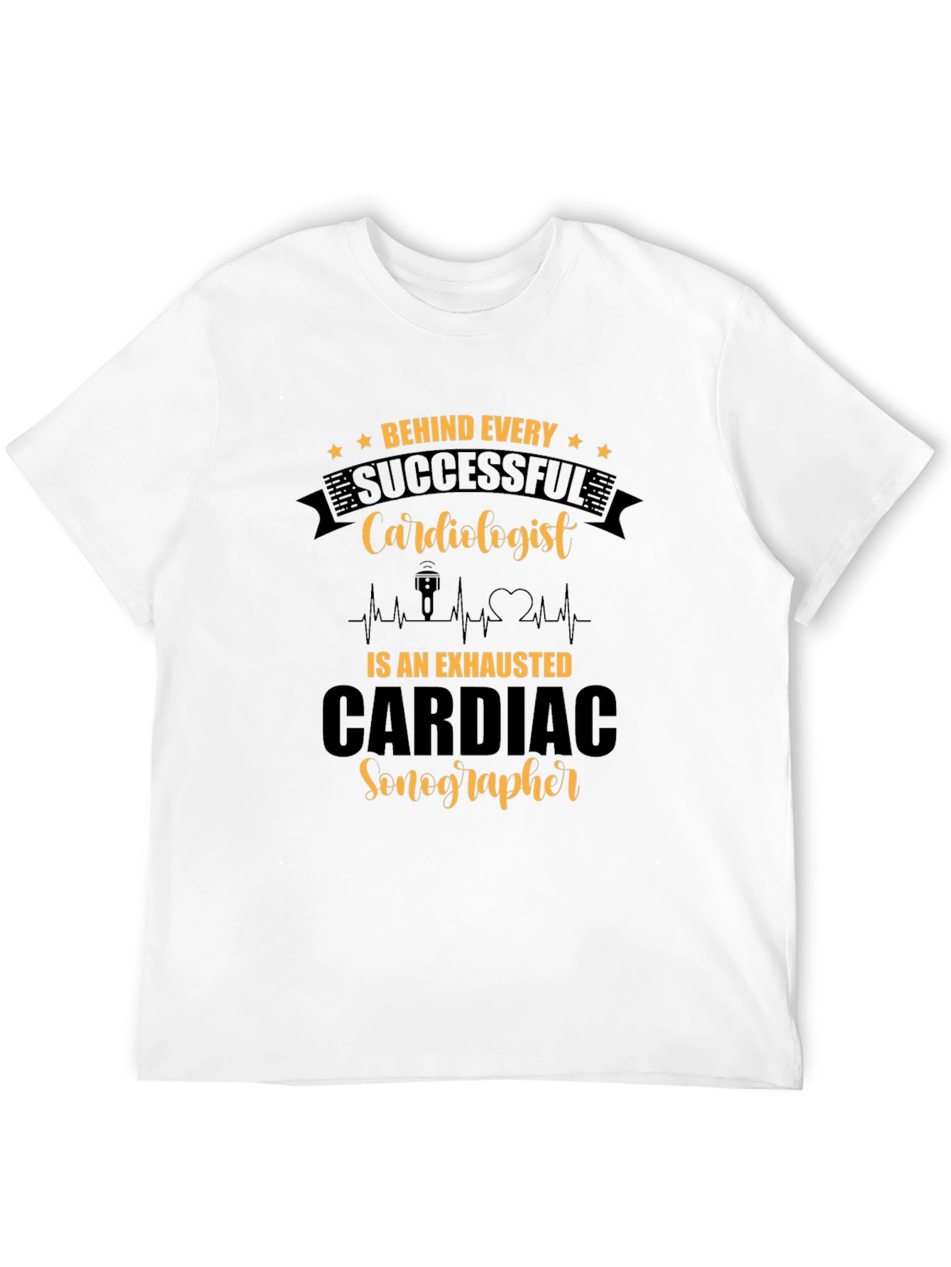 Black Funny Cardiac Sonographer T-Shirt Gift view 12