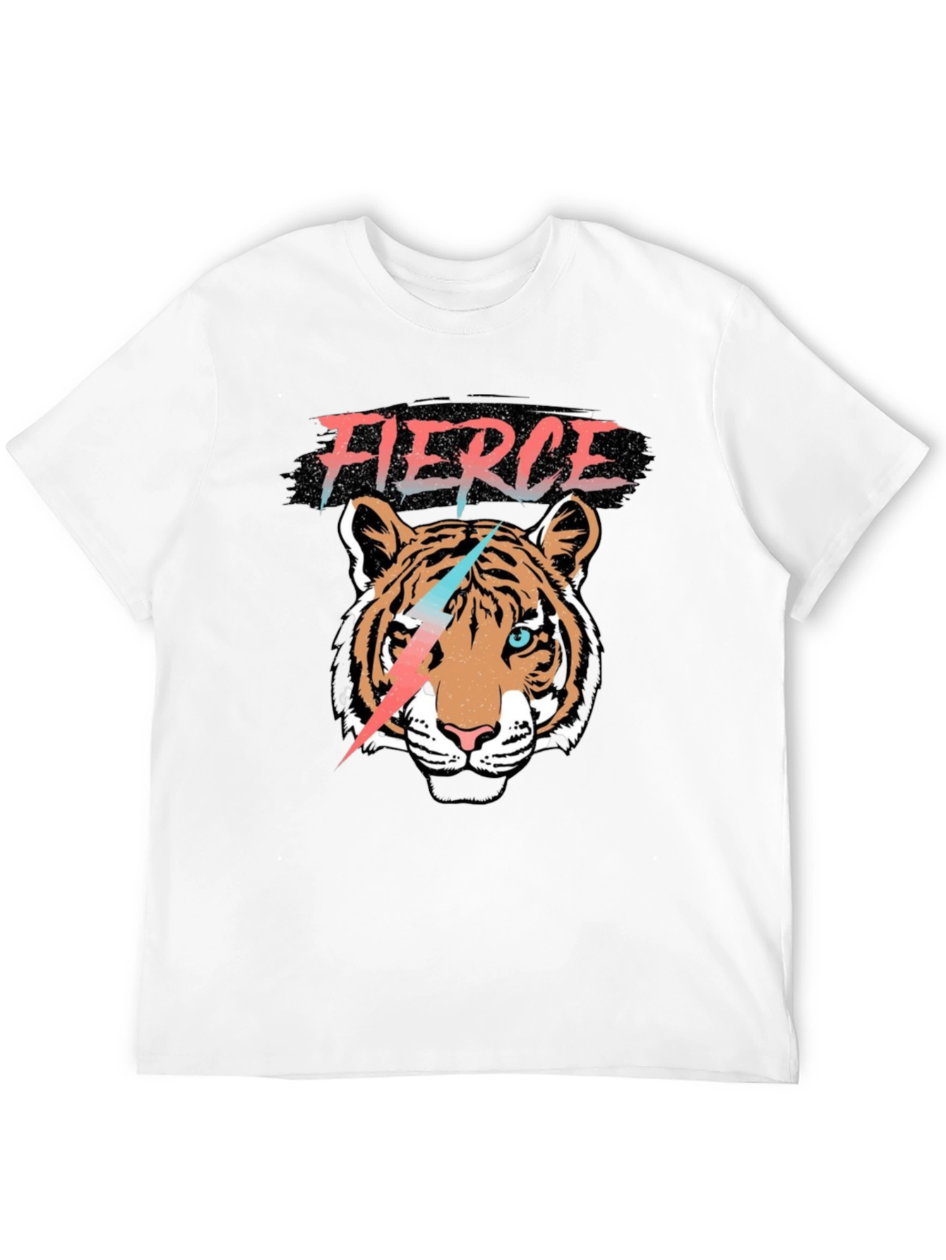 Black Fierce Tiger Graphic Tee - Stylish Men's Black T-Shirt view 12