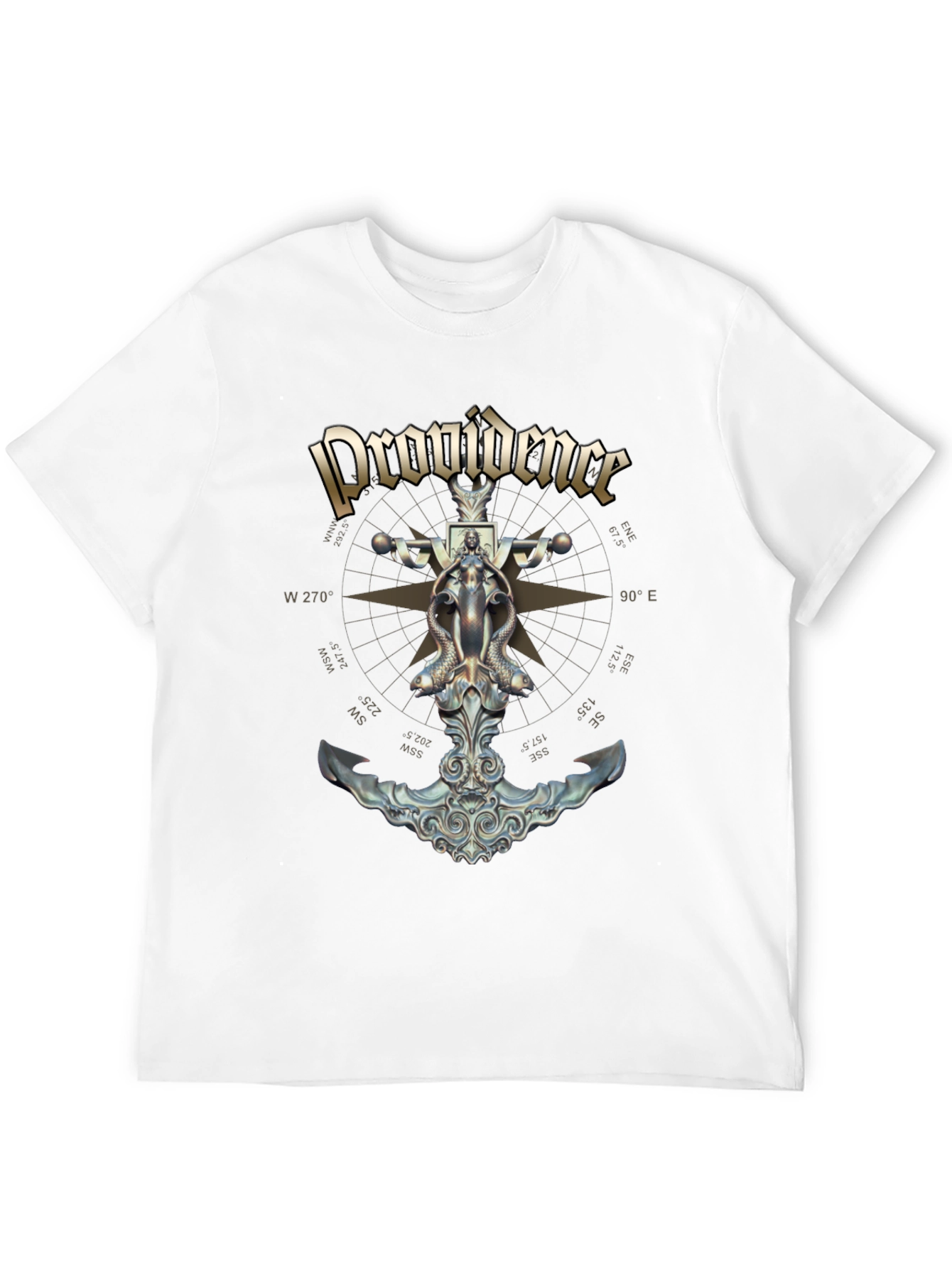 Black Providence Nautical Anchor Compass Rose Graphic Tee view 12