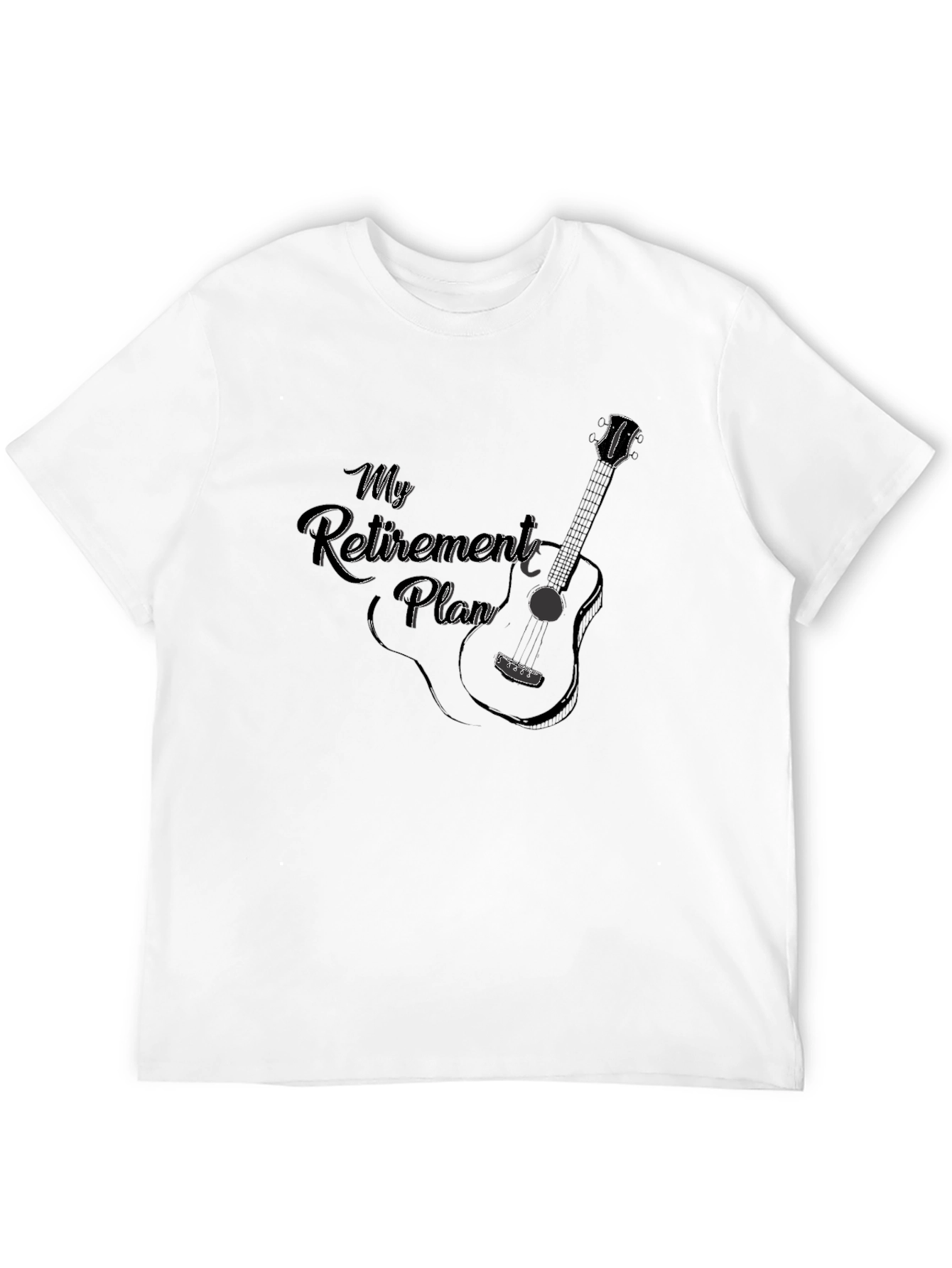 Black My Retirement Plan Guitar Graphic T-Shirt view 12