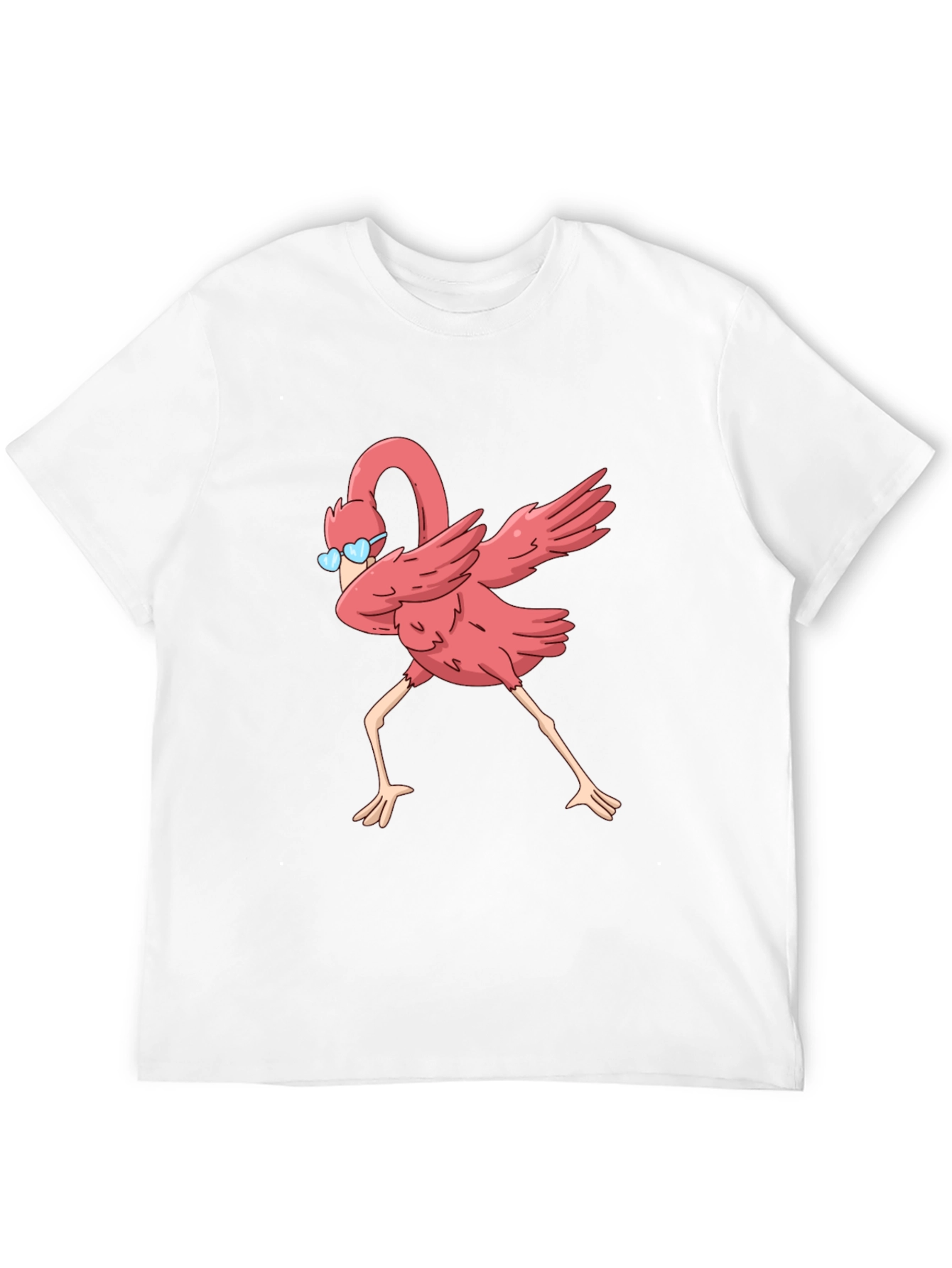 Black Dabbing Flamingo Graphic Tee - Black Cotton T-Shirt view 12