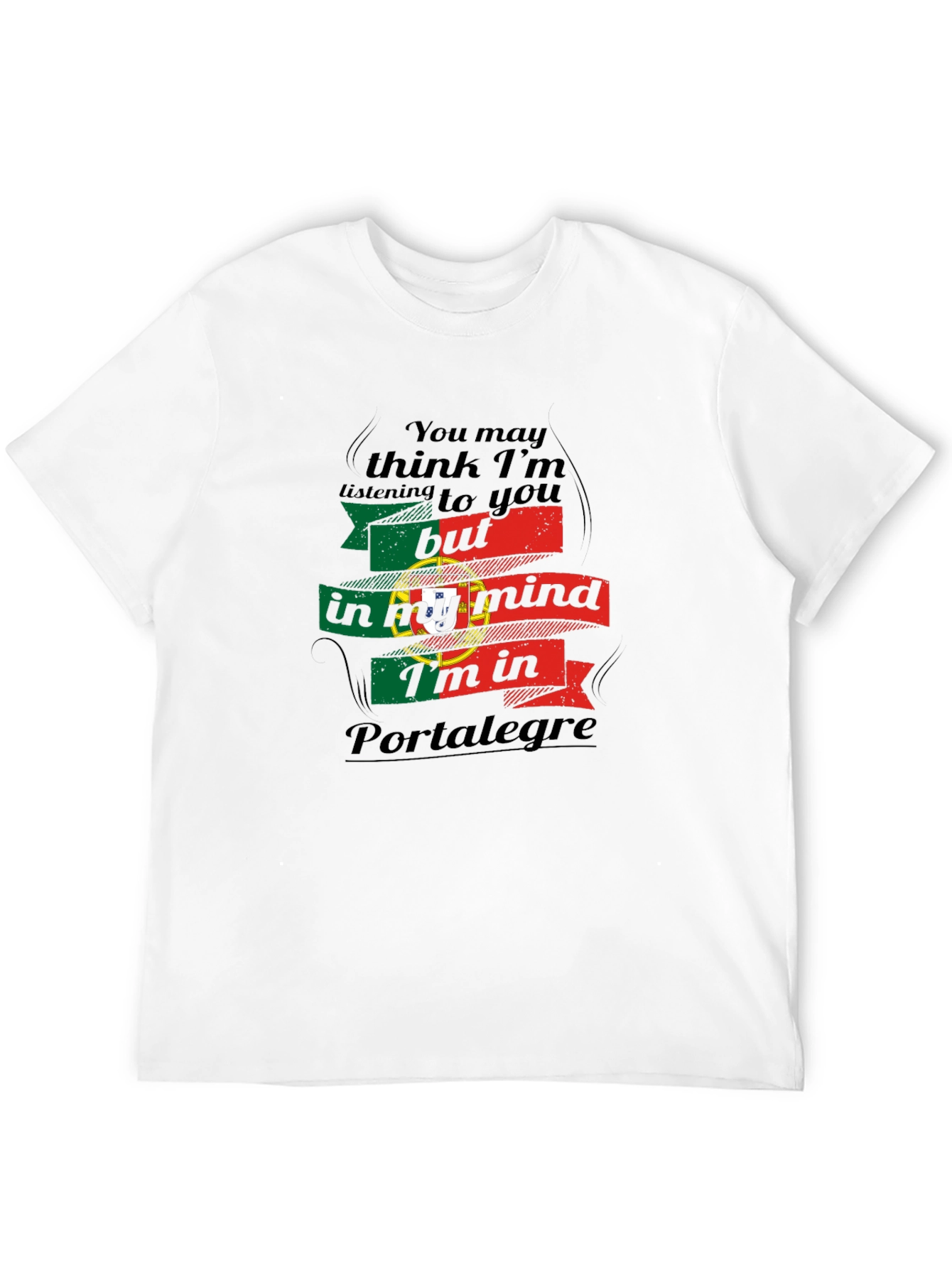 Black Portalegre Portugal Flag T-Shirt view 12