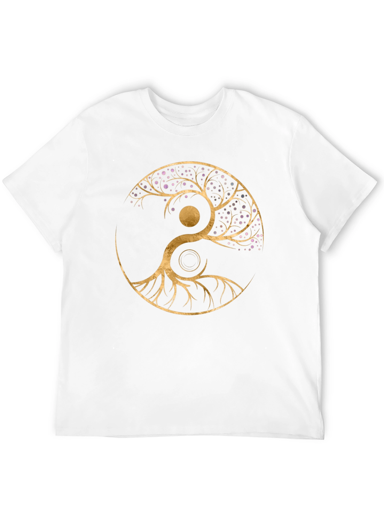Black Yin Yang Tree of Life Black Graphic Tee view 12