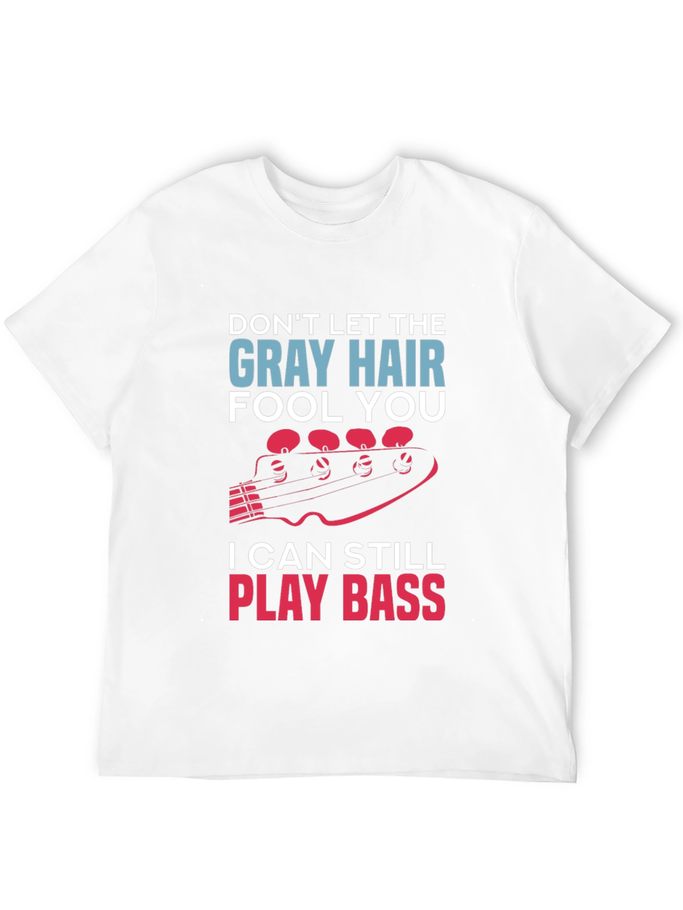 Black Gray Hair Bass Player T-Shirt view 12