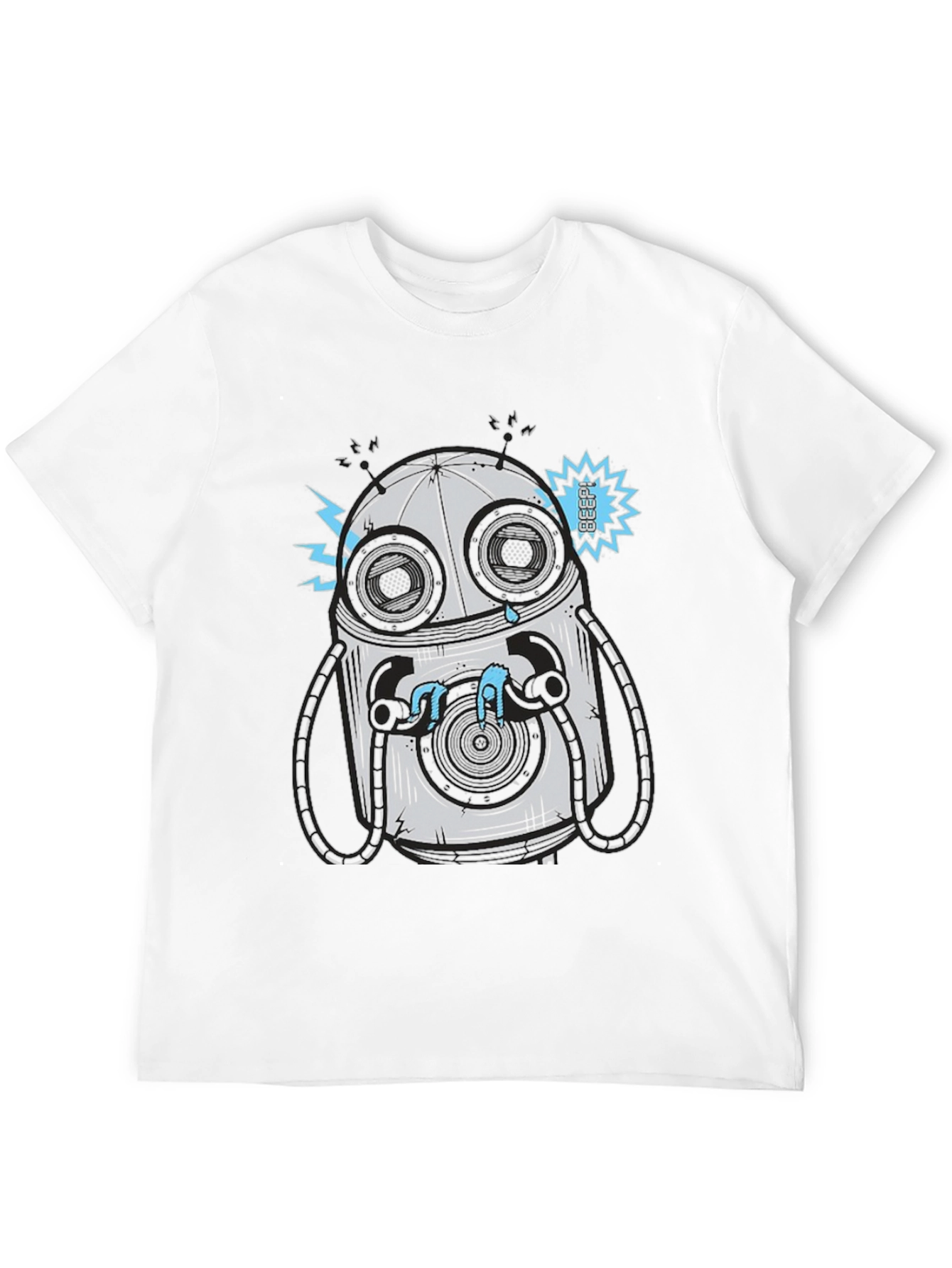 Black Robot Graphic Tee - Casual Black T-Shirt view 12