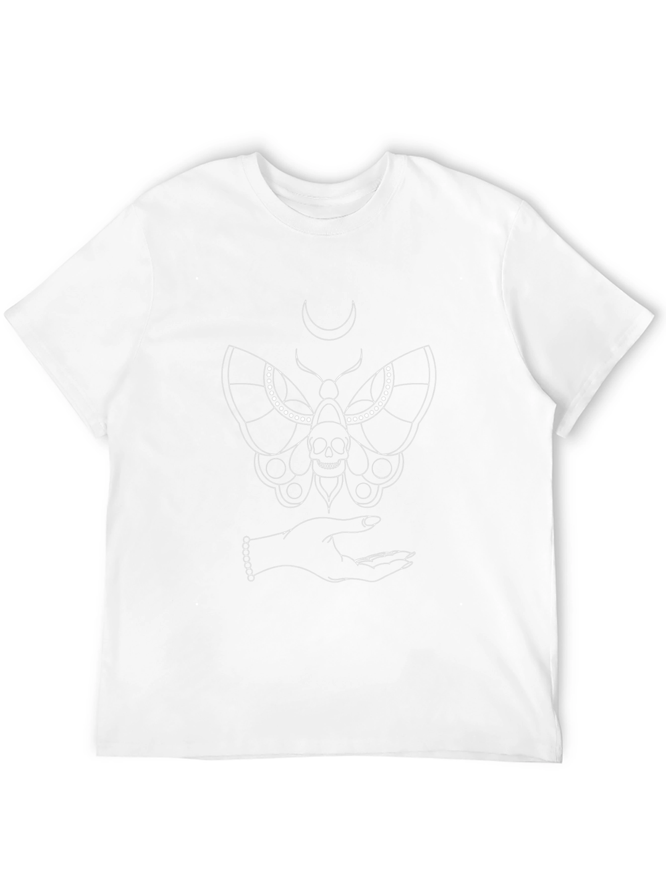 Mystic Moth & Skull Graphic Tee - Unisex Black Shirt - 12