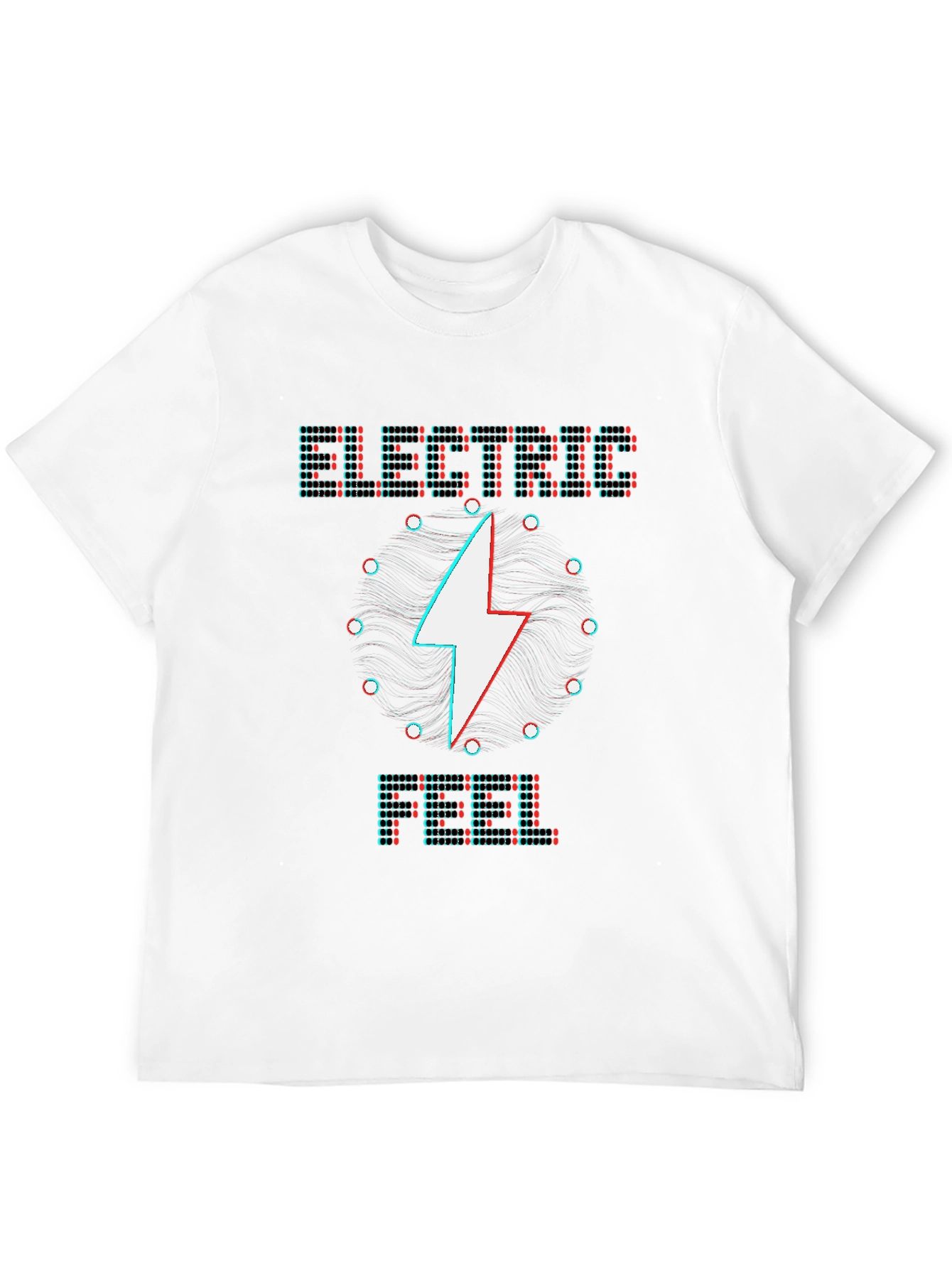 Black Electric Pixel Glitch T-Shirt - Unique Graphic Tee view 12