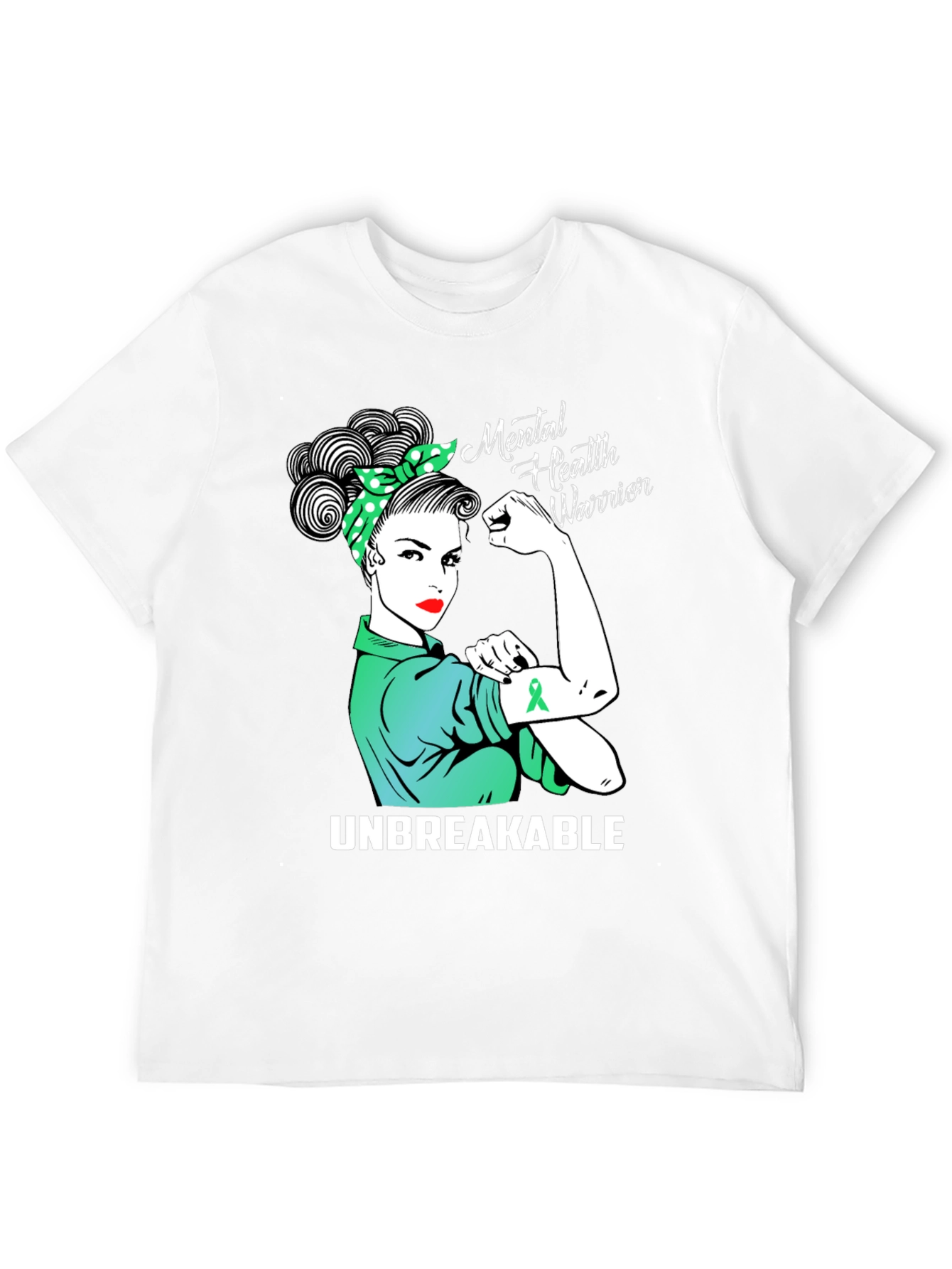 Black Mental Health Warrior Unbreakable T-Shirt view 12