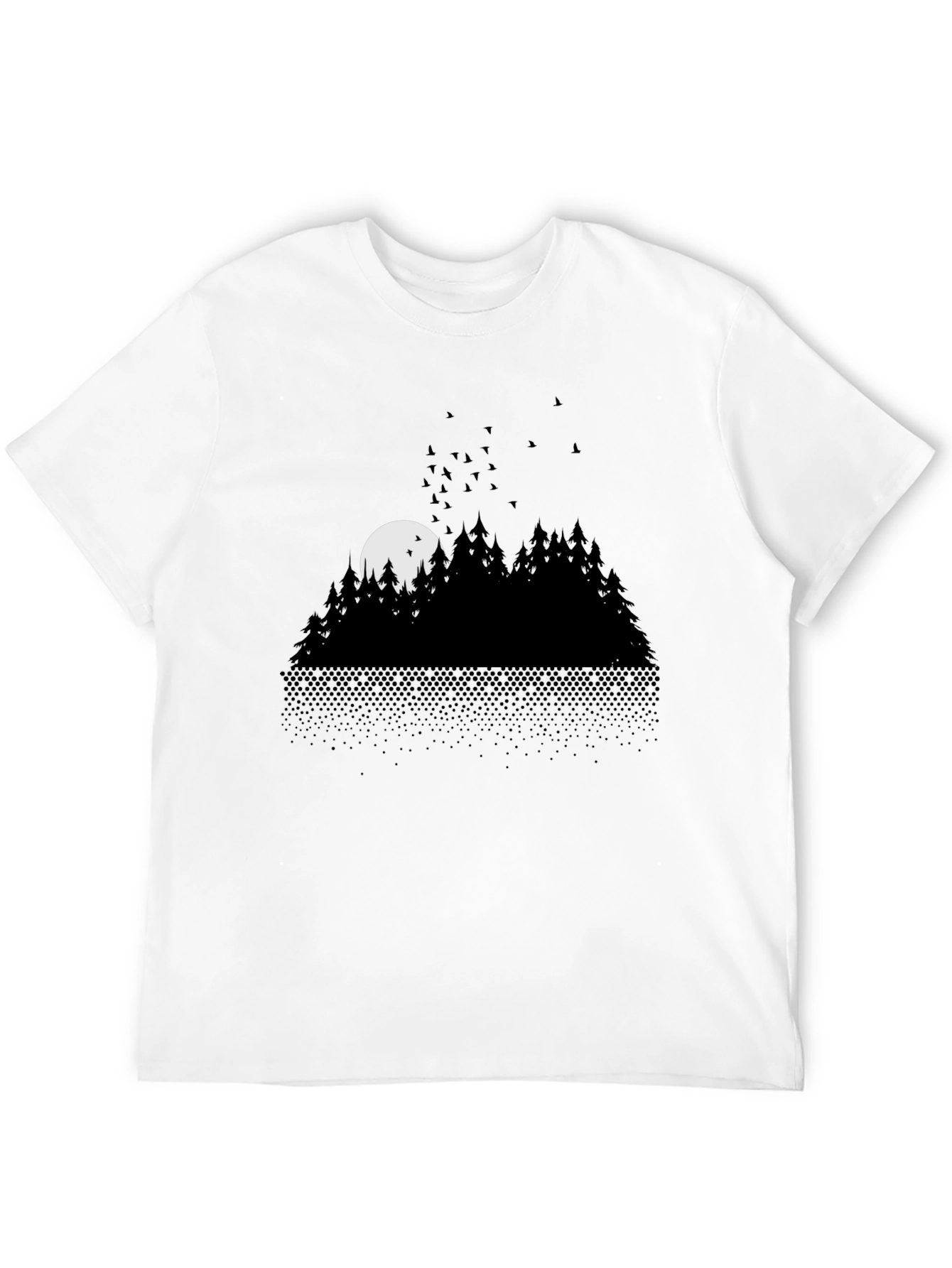 Black Midnight Forest Graphic Tee - Black view 12