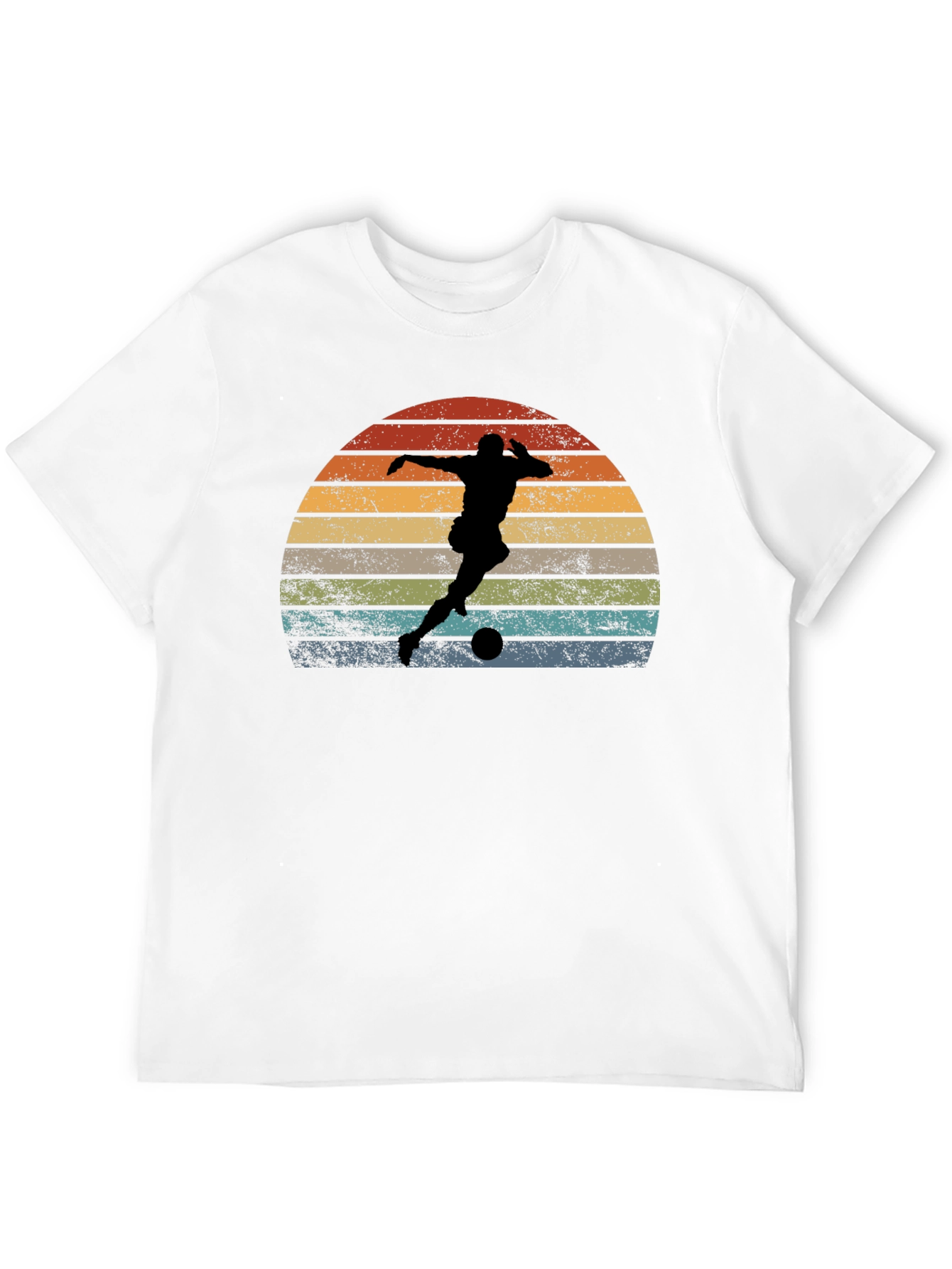 Black Retro Soccer Player Graphic Tee view 12