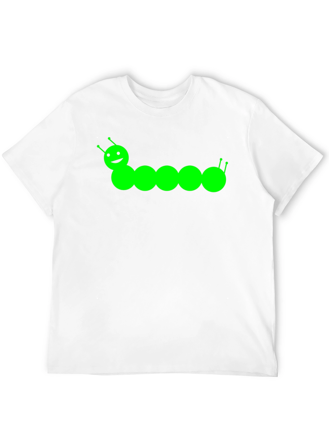 Black Cute Caterpillar Graphic Tee - Black Cotton T-Shirt view 12