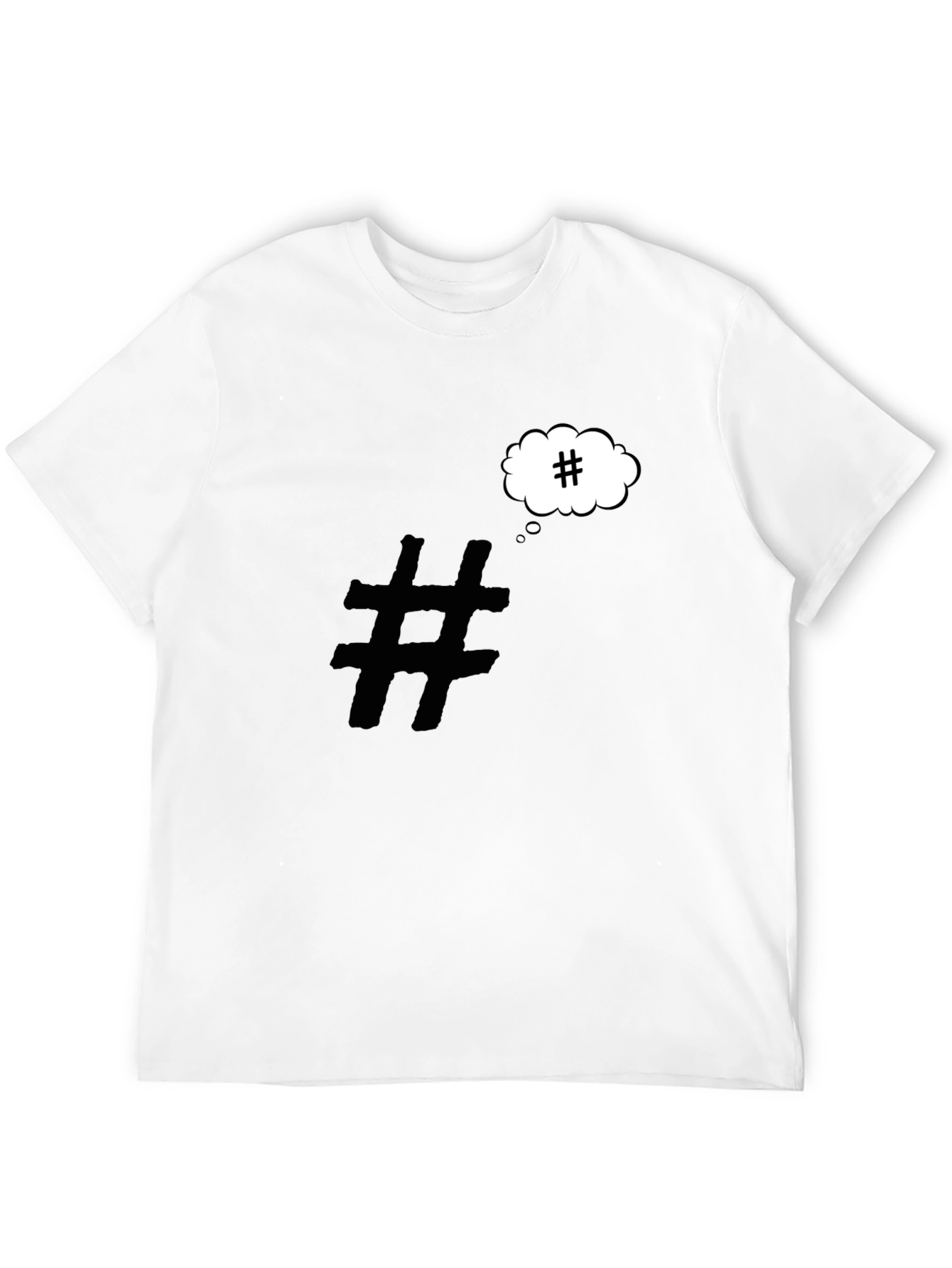 Black Hashtag Mind T-Shirt - Black Cotton Graphic Tee view 12