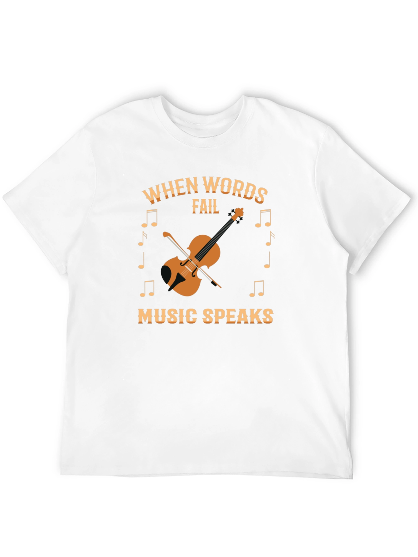 Black Music Speaks T-Shirt - Words Fail Violin Design view 12