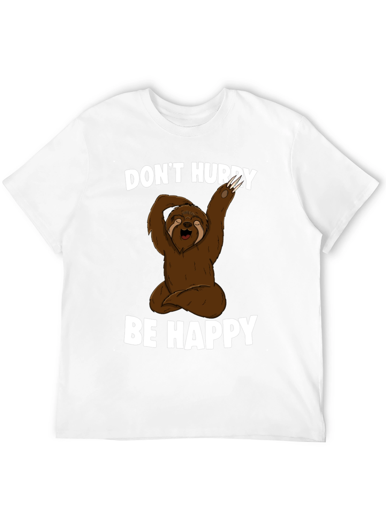 Black Sloth Yoga T-Shirt - Don't Hurry Be Happy view 12