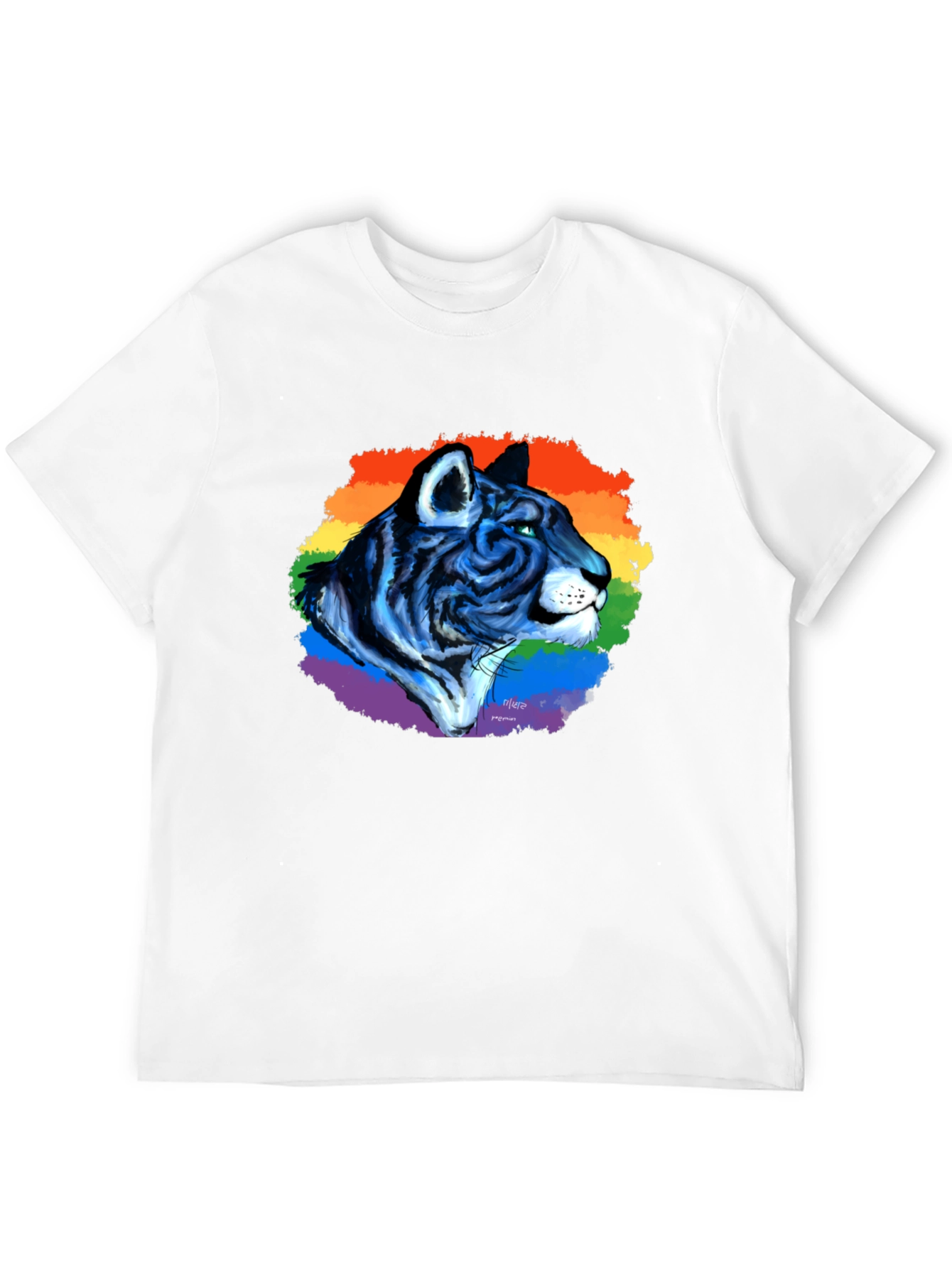Black Rainbow Tiger Graphic Tee - Pride T-Shirt view 12