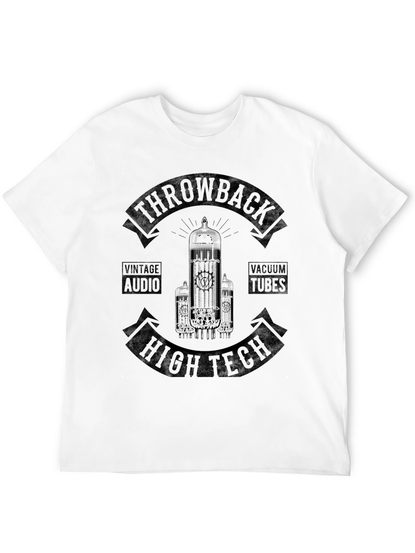 Black Vintage Audio Vacuum Tubes Throwback T-Shirt view 12