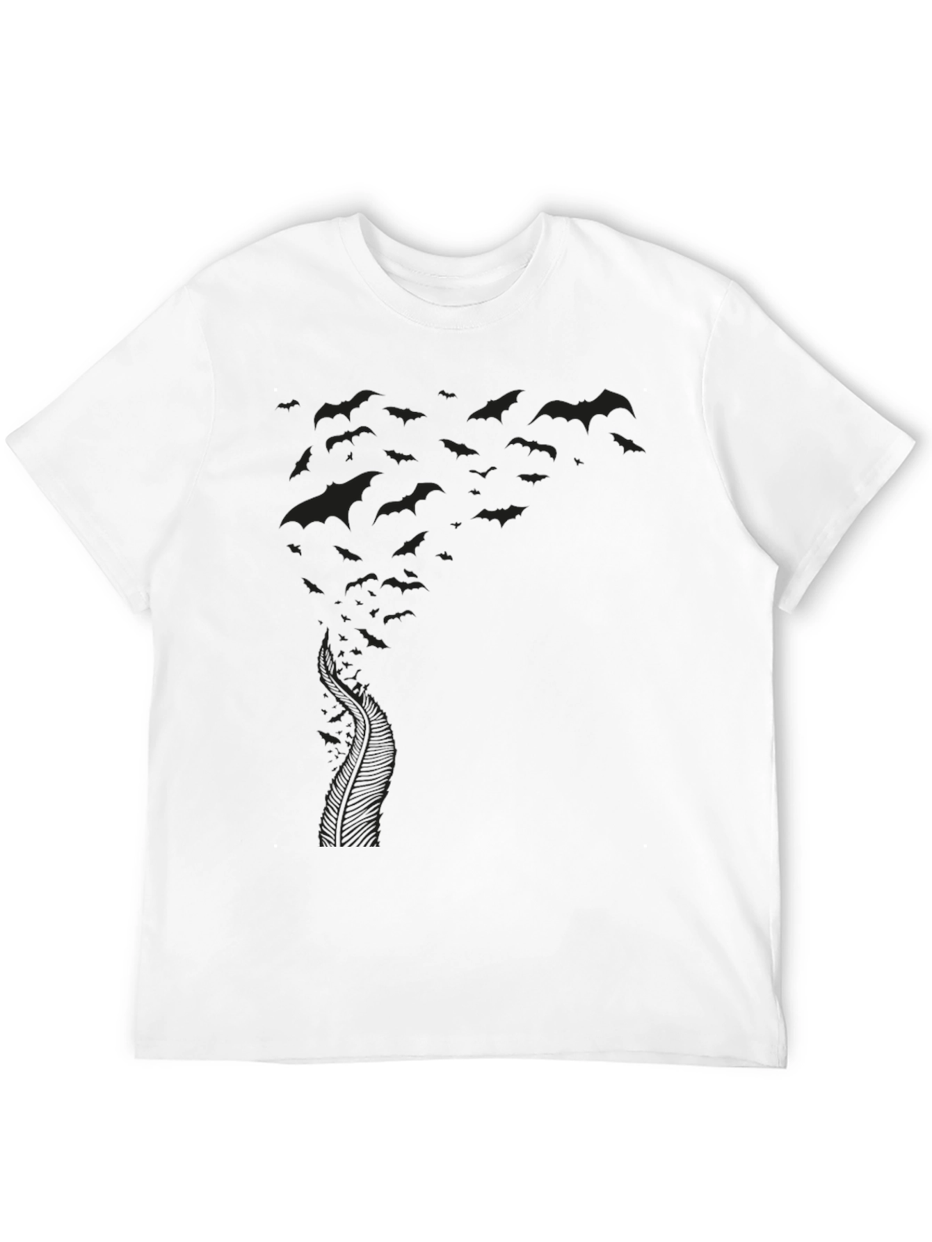 Black Men's Black Bat Swarm Graphic Tee view 12