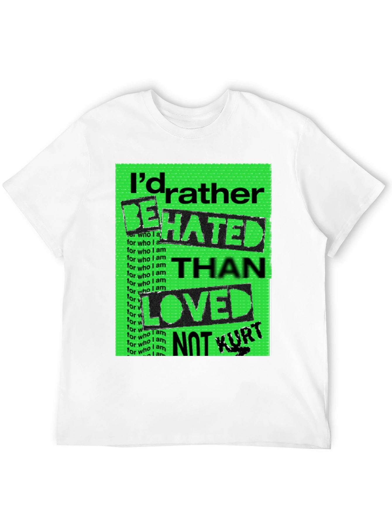 Black I'd Rather Be Hated Men's Graphic Tee view 12