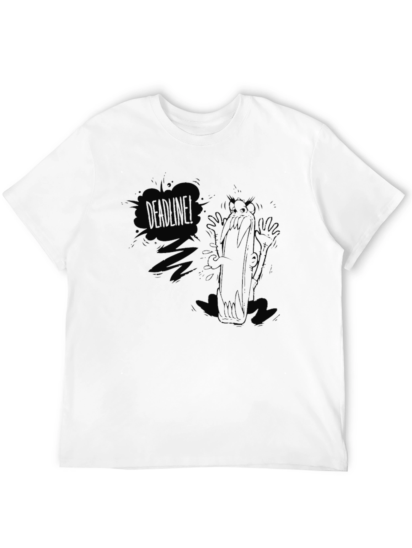 Black Deadline Cartoon Graphic Black T-Shirt view 12