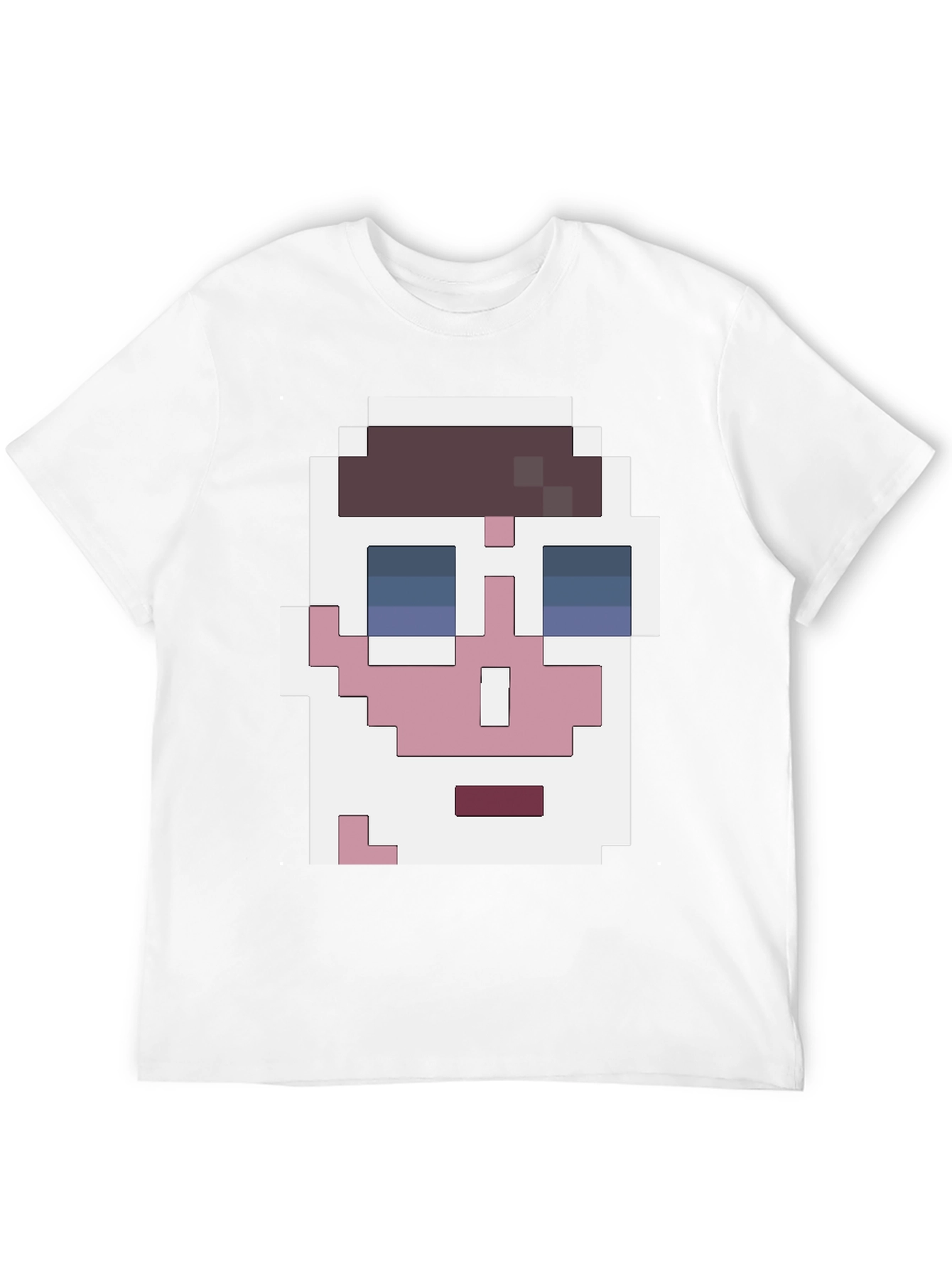 Black Pixelated Face Graphic T-Shirt - Cool Retro Style view 12