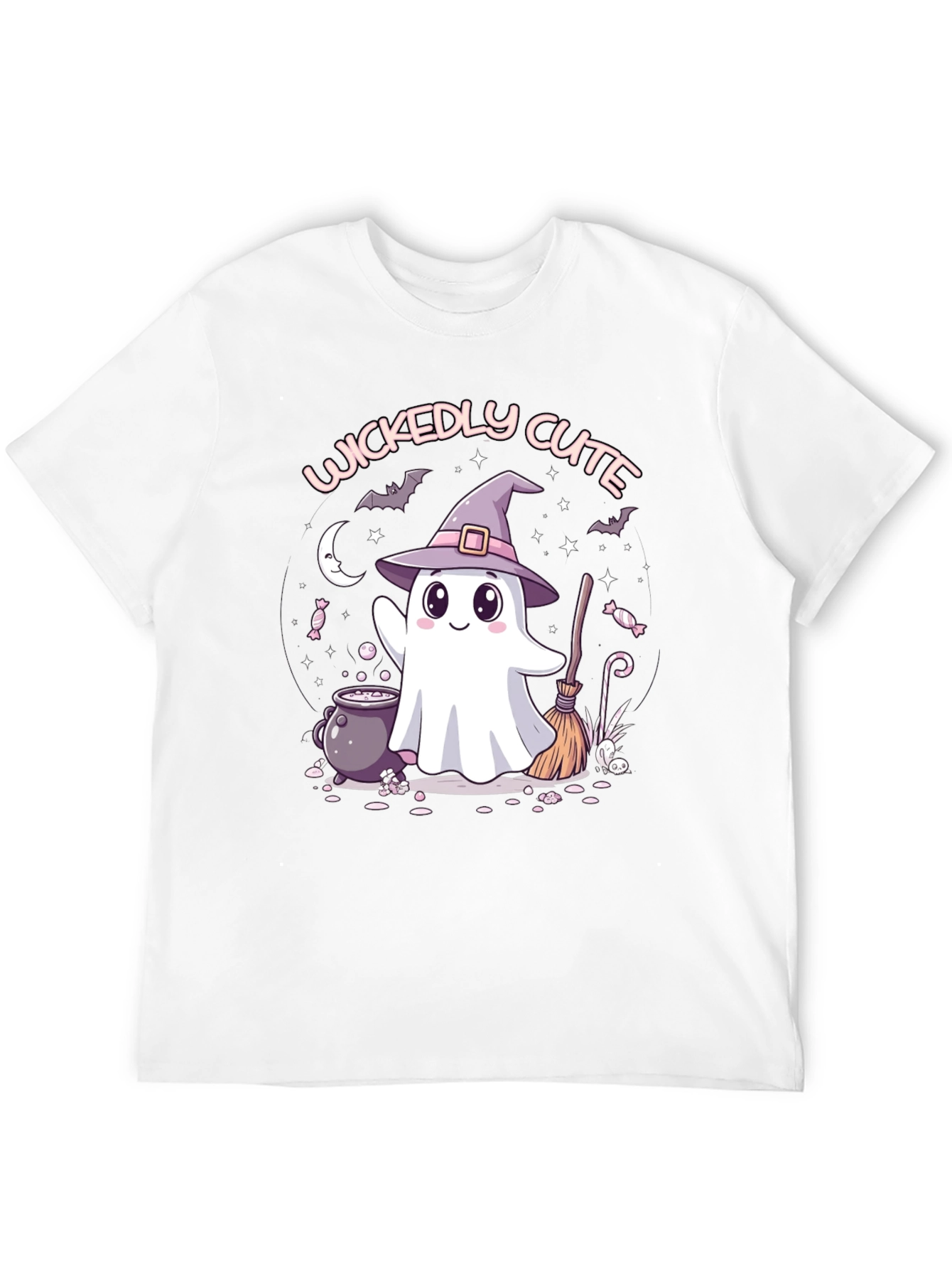 Black Wickedly Cute Halloween Ghost T-Shirt view 12