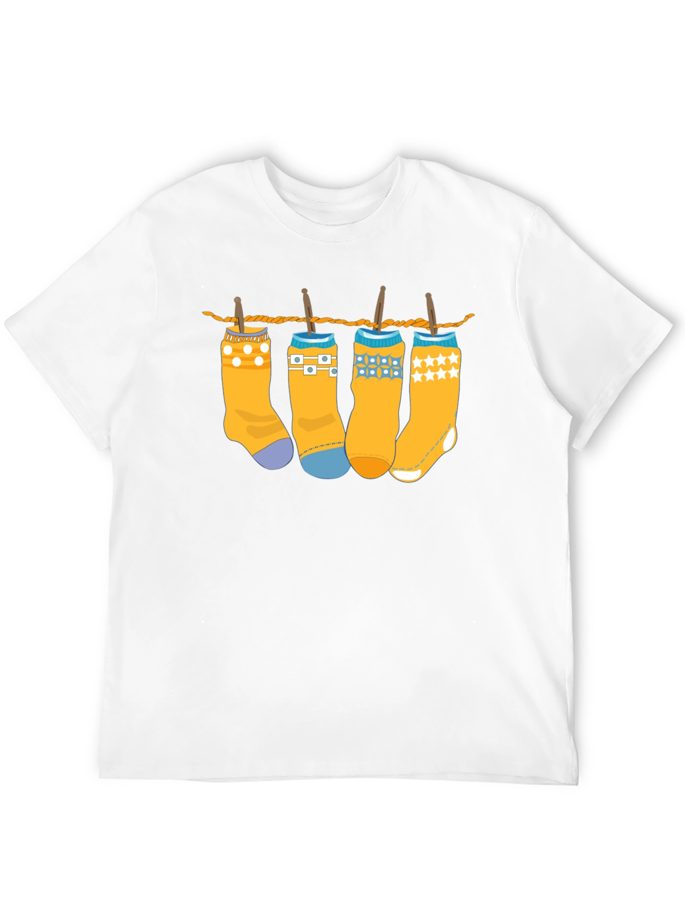 Black Novelty Socks on Clothesline Graphic Tee - Unisex view 12