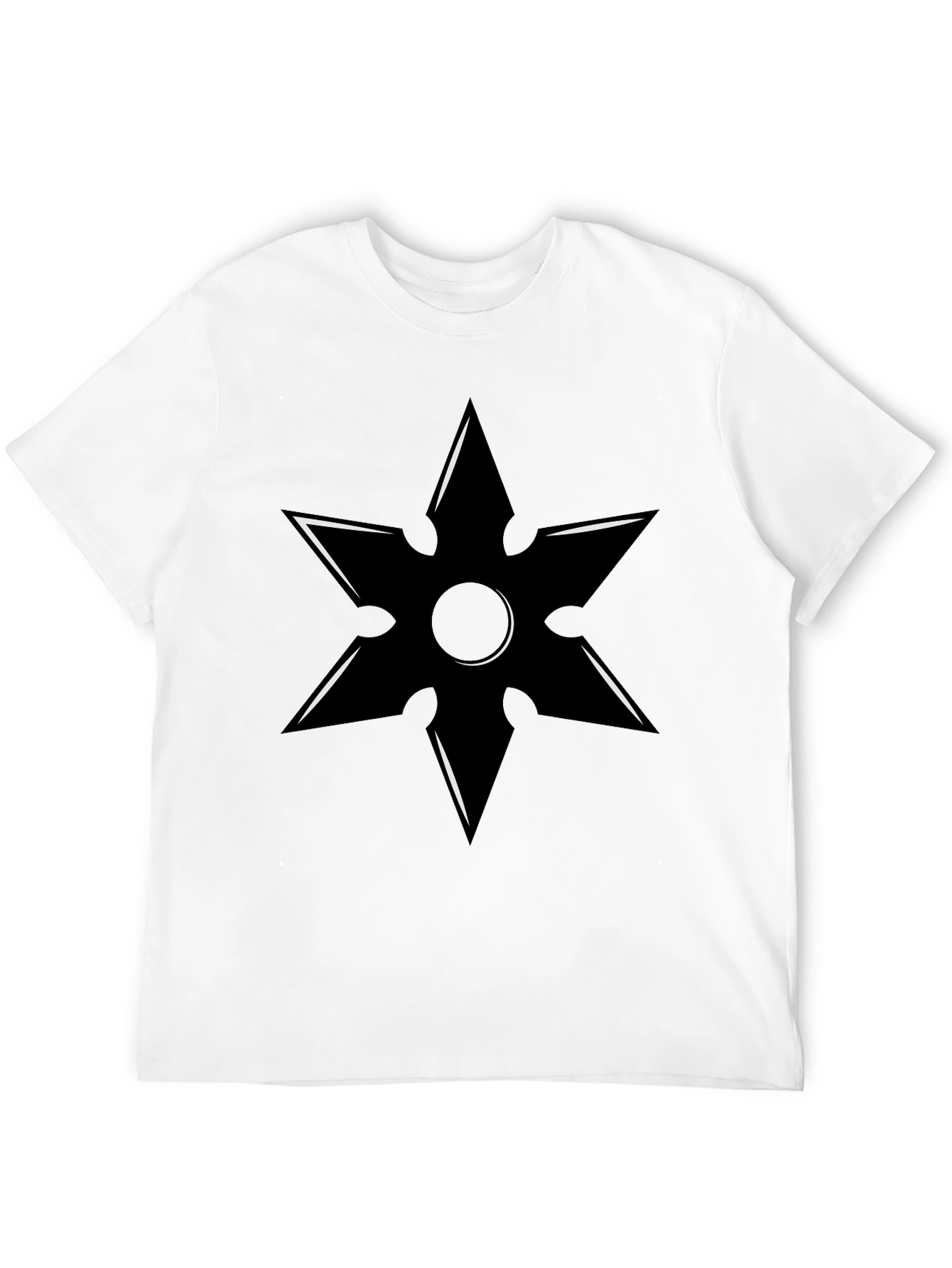 Black Ninja Star Graphic Tee - Black Martial Arts T-Shirt view 12