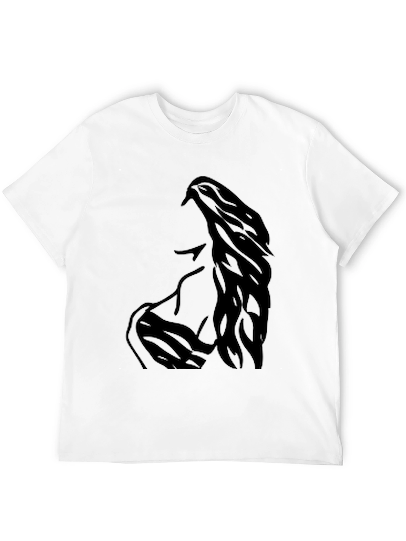Black Black Graphic Tee: Woman Portrait Silhouette view 12
