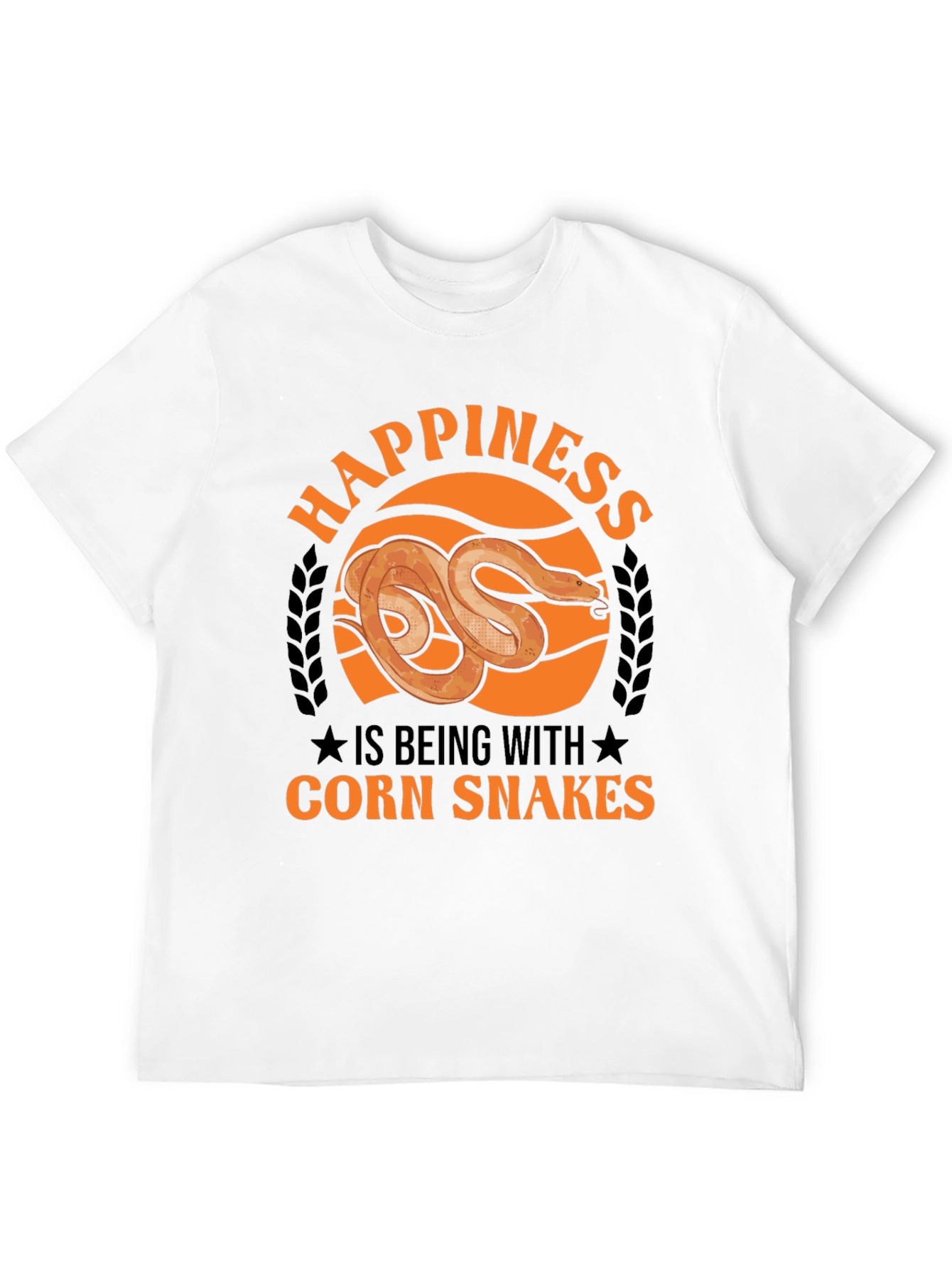 Black Corn Snake Lover T-Shirt - Happiness is Being With Corn Snakes view 12