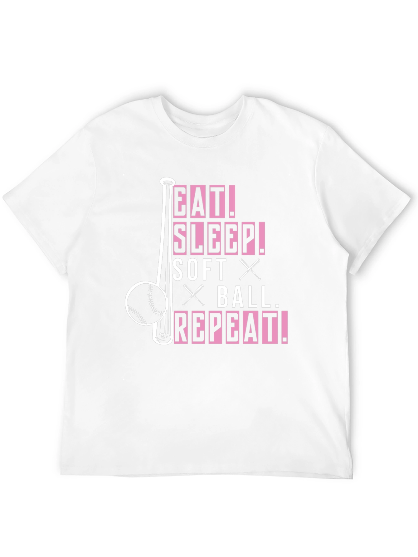 Black Eat Sleep Softball Repeat T-Shirt view 12