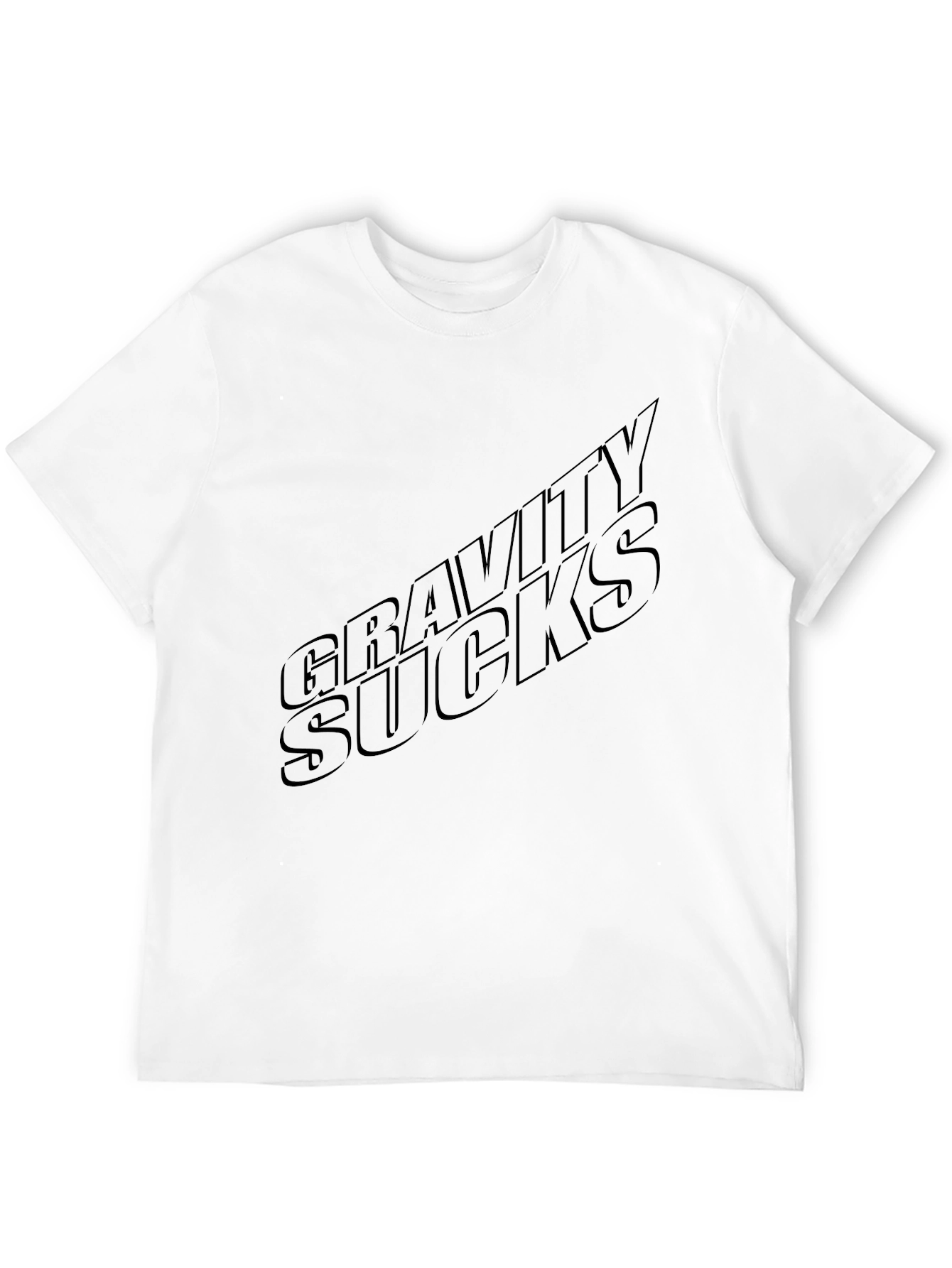 Black Gravity Sucks Black Graphic Tee - Mens Casual Shirt view 12