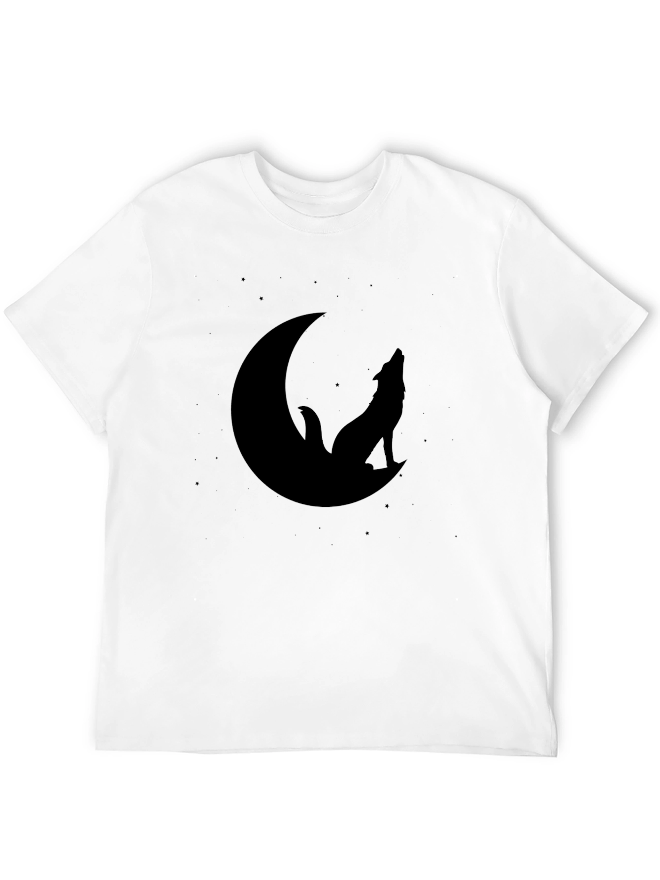 Black Black Wolf Moon Graphic Tee - Men's Stylish Crew Neck Shirt view 12
