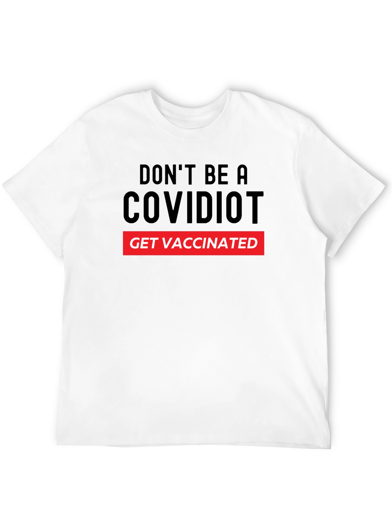 Black COVIDIOT Get Vaccinated Graphic T-Shirt view 12