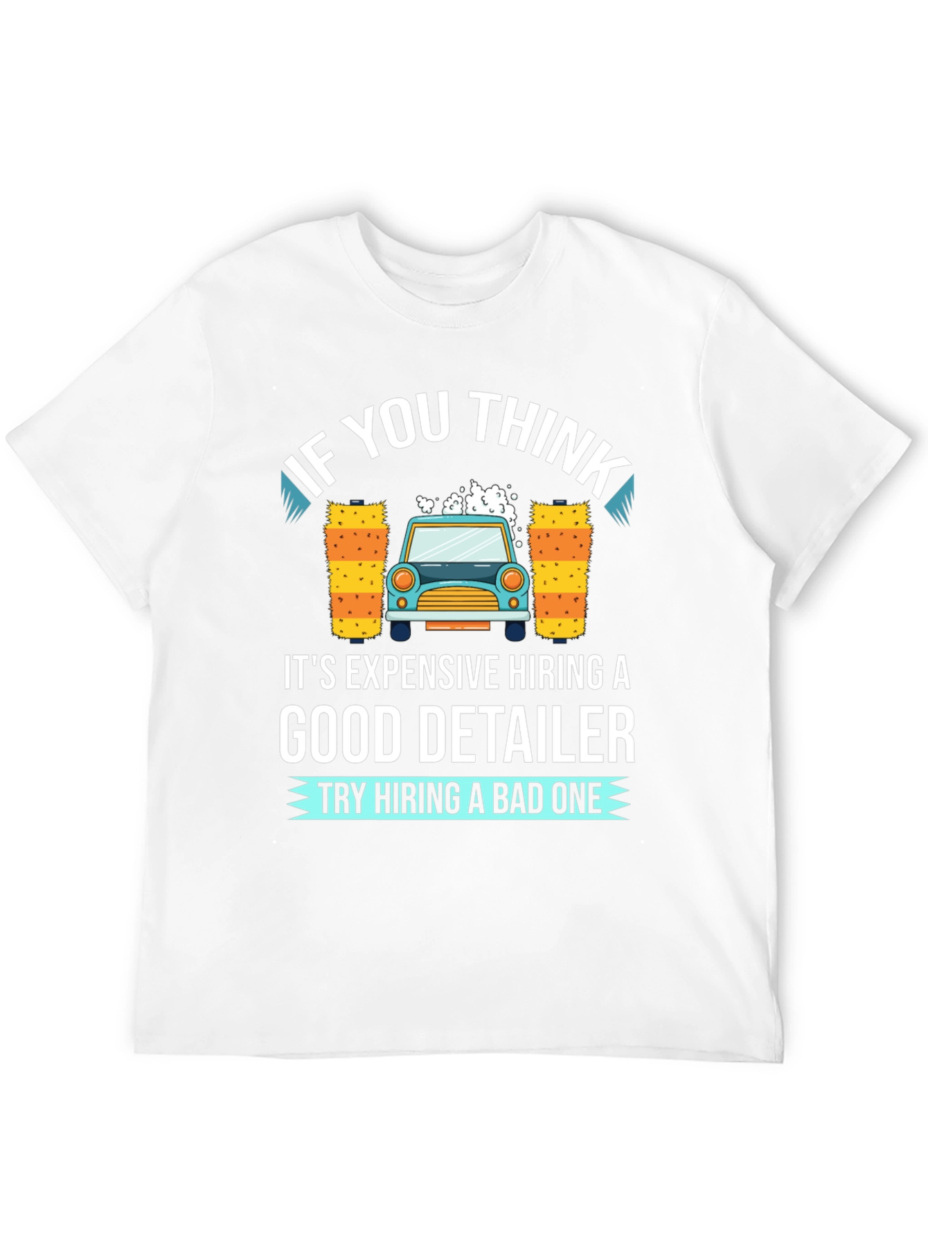 Black Detailer Car Wash Funny Graphic T-Shirt view 12