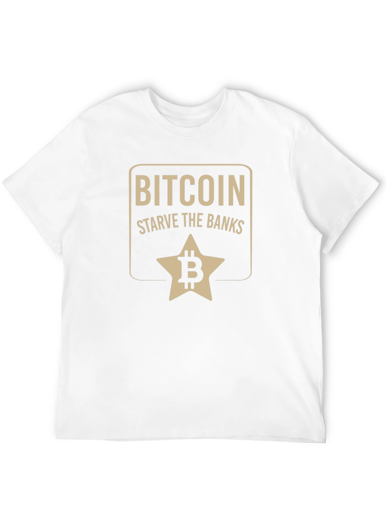 Black Bitcoin Starve the Banks Graphic T-Shirt view 12