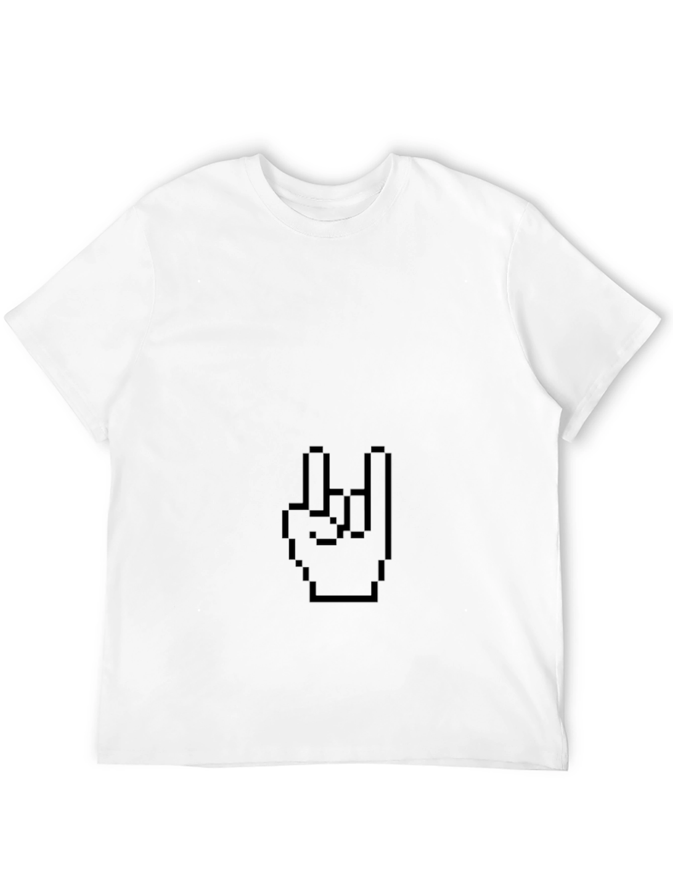 Black Rock On Pixel Art T-Shirt - Cool Graphic Tee view 12