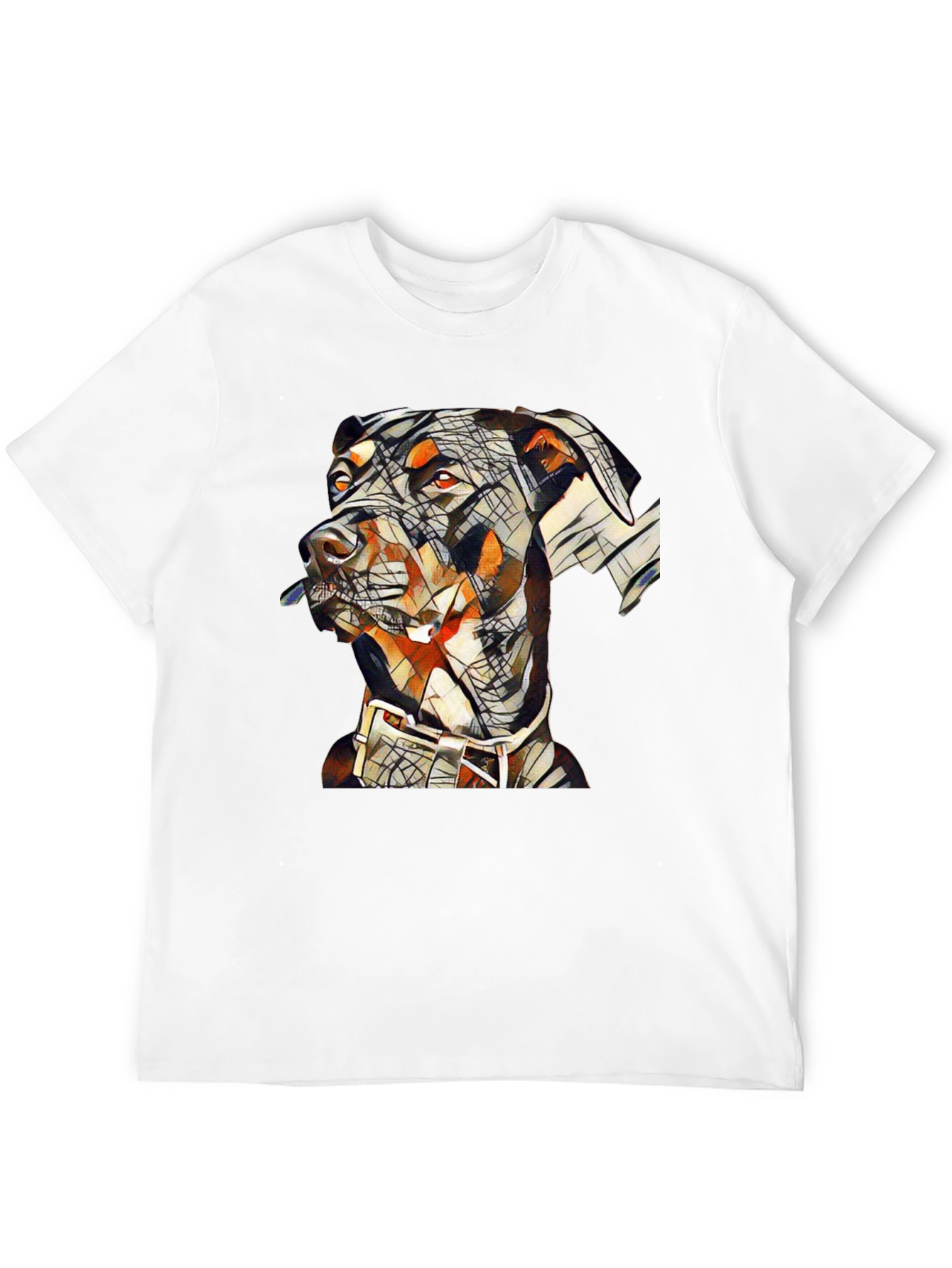 Black Abstract Doberman Dog Graphic T-Shirt view 12