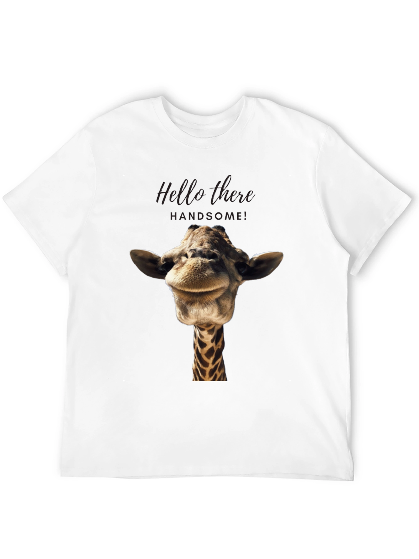 Black Giraffe Head Graphic Print Black T-Shirt view 12