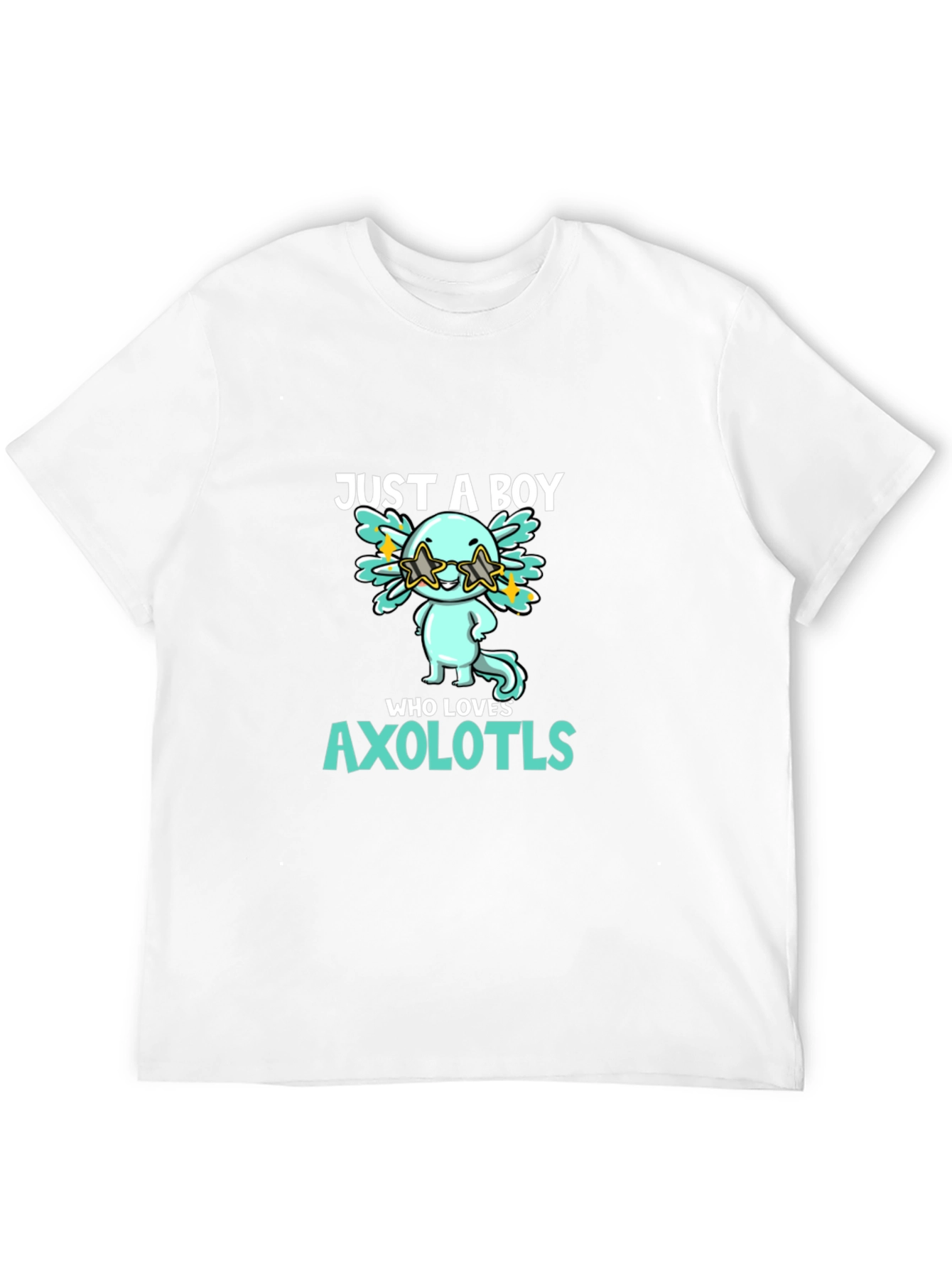 Black Just A Boy Who Loves Axolotls T-Shirt view 12