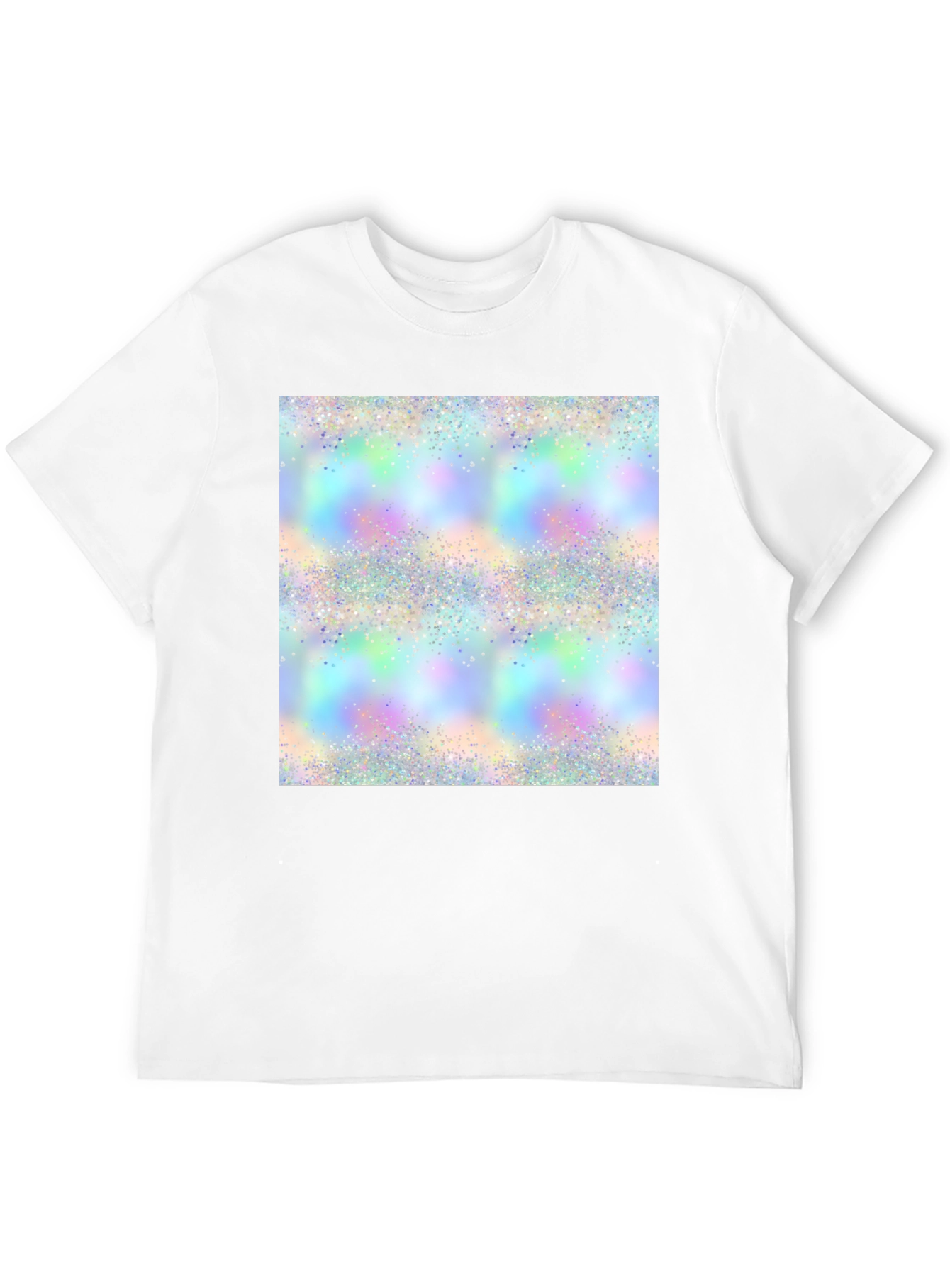 Black Holographic Sparkle Print Black T-Shirt view 12