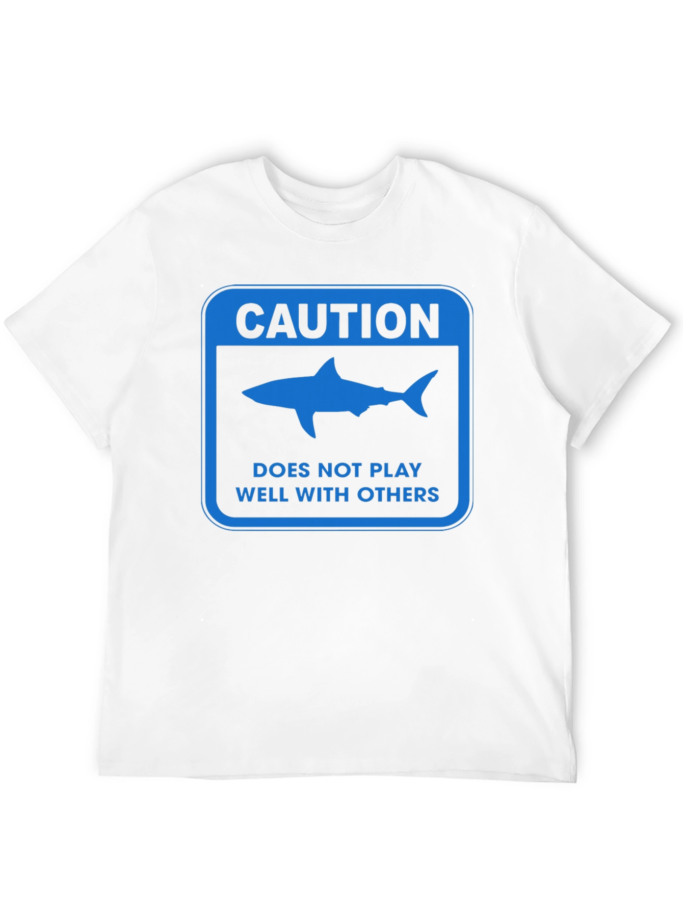 Black Caution Shark T-Shirt - Does Not Play Well With Others view 12