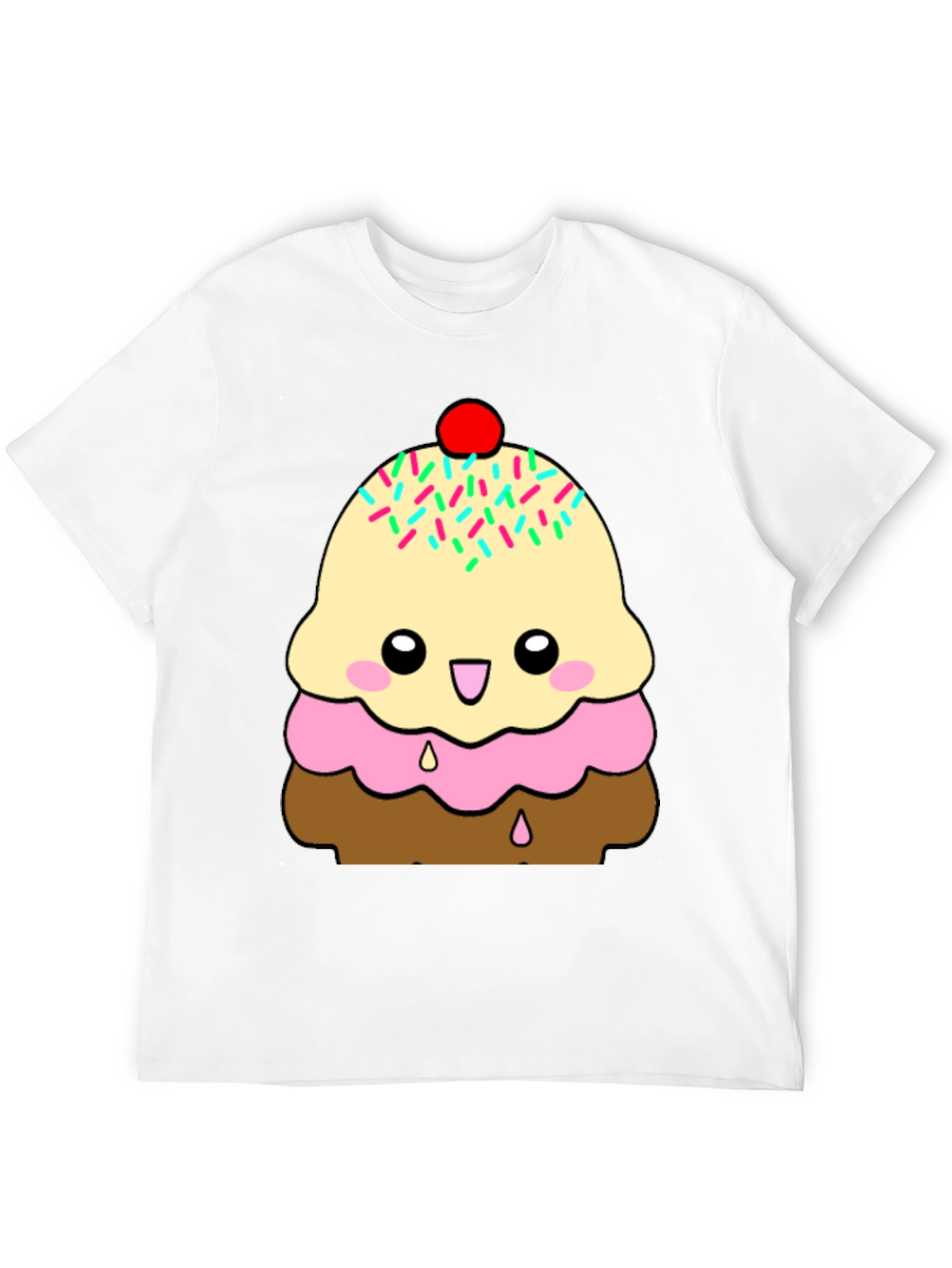 Black Cute Ice Cream Cone Graphic T-Shirt view 12