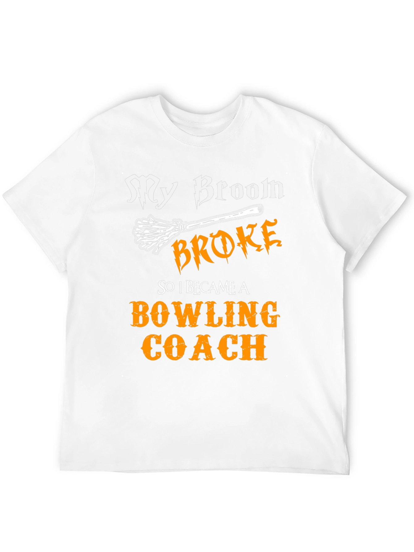 Black Funny Bowling Coach T-Shirt - My Broom Broke view 12