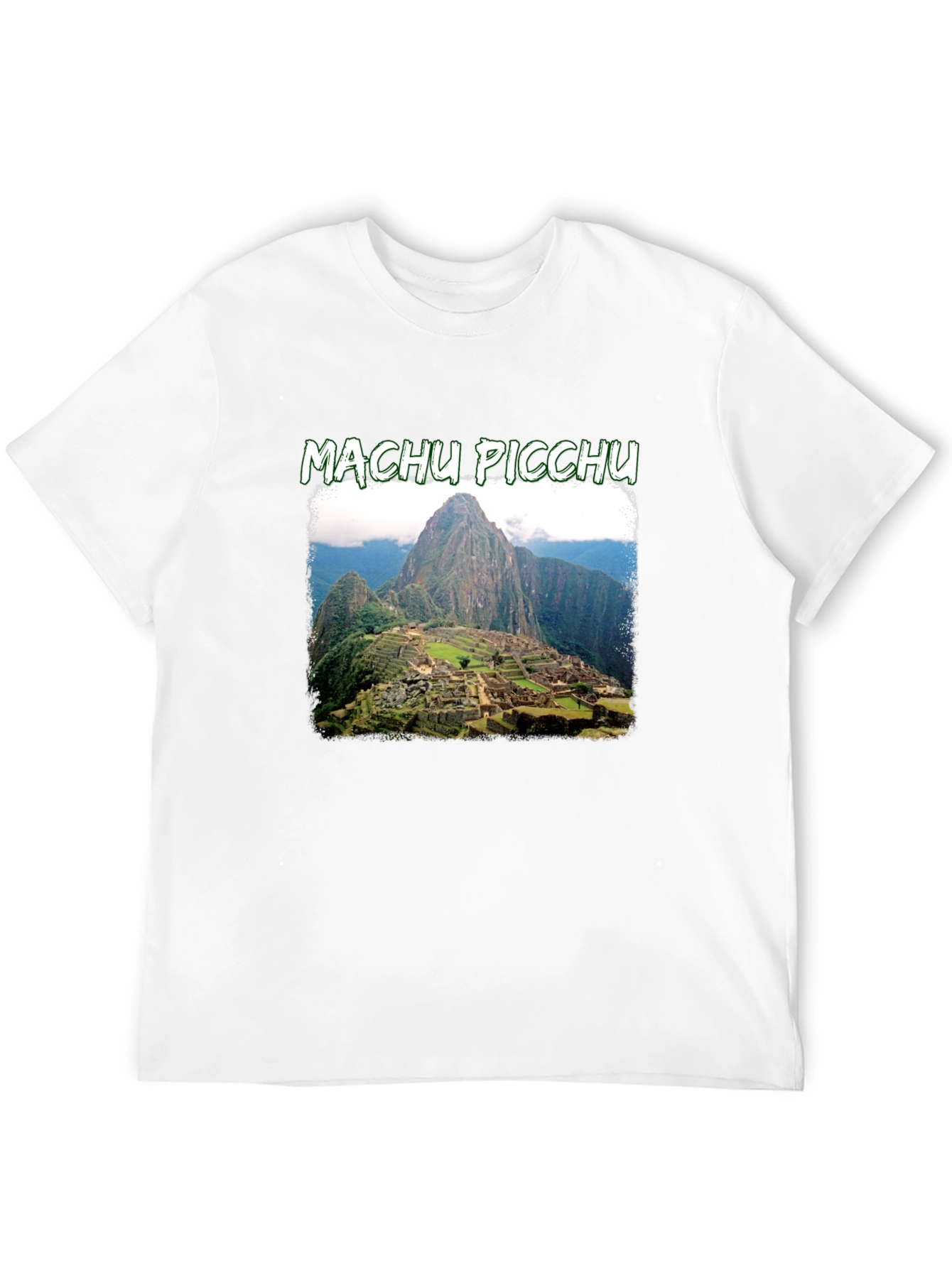 Black Machu Picchu Graphic Tee | Black Crew Neck T-Shirt view 12