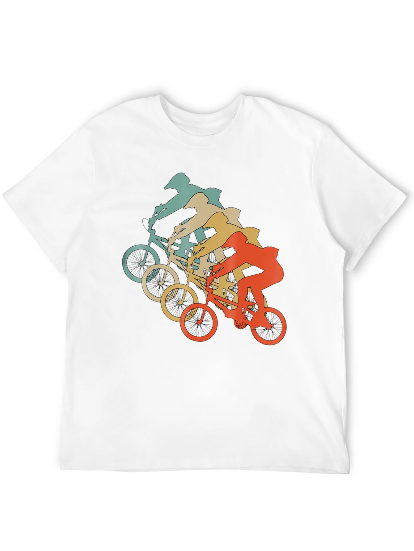 Black Vintage Mountain Biker Graphic T-Shirt - Retro Cycling Tee view 12